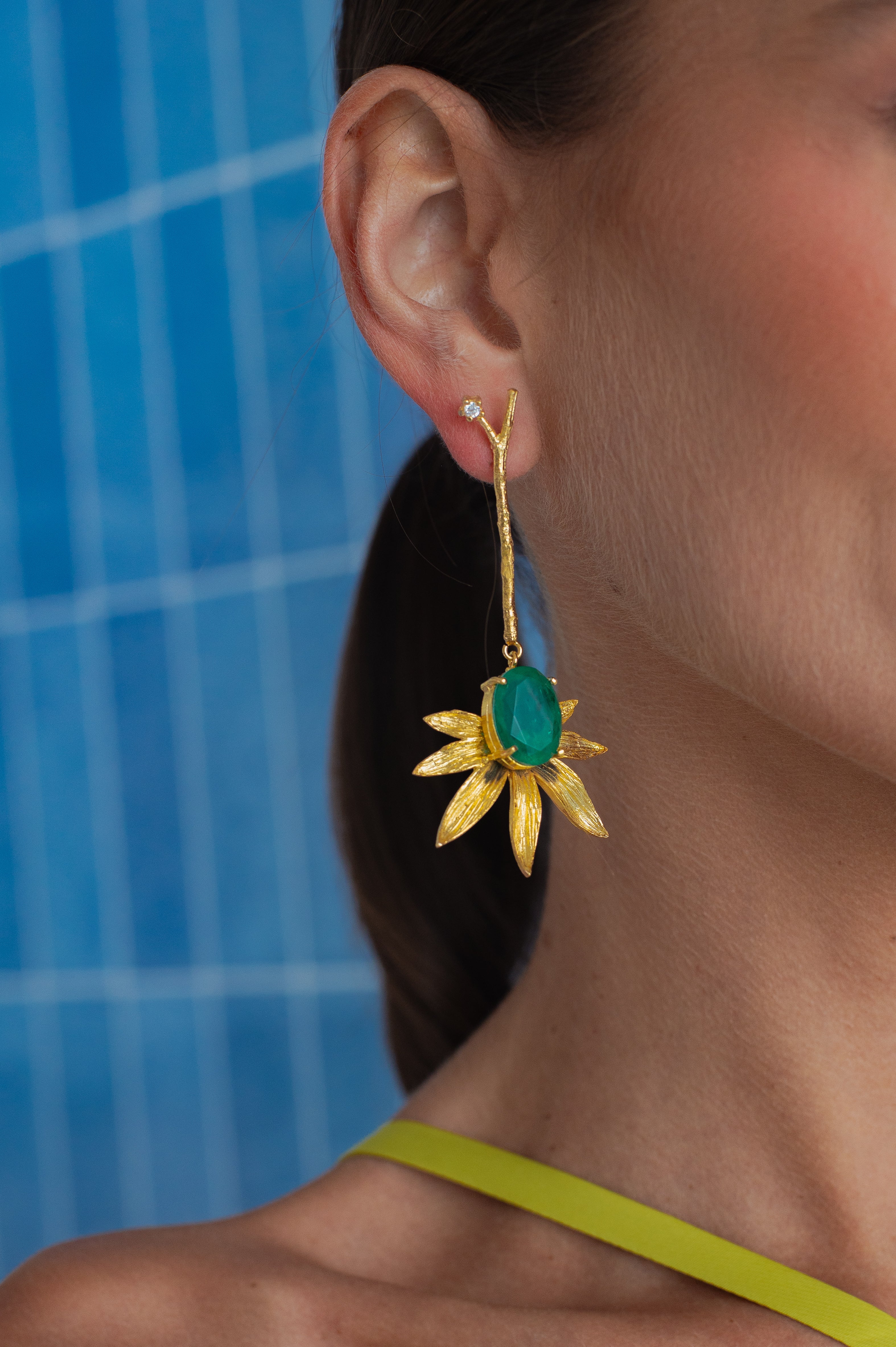 ATELIER NANOU FLORA EMRAULD EARRINGS