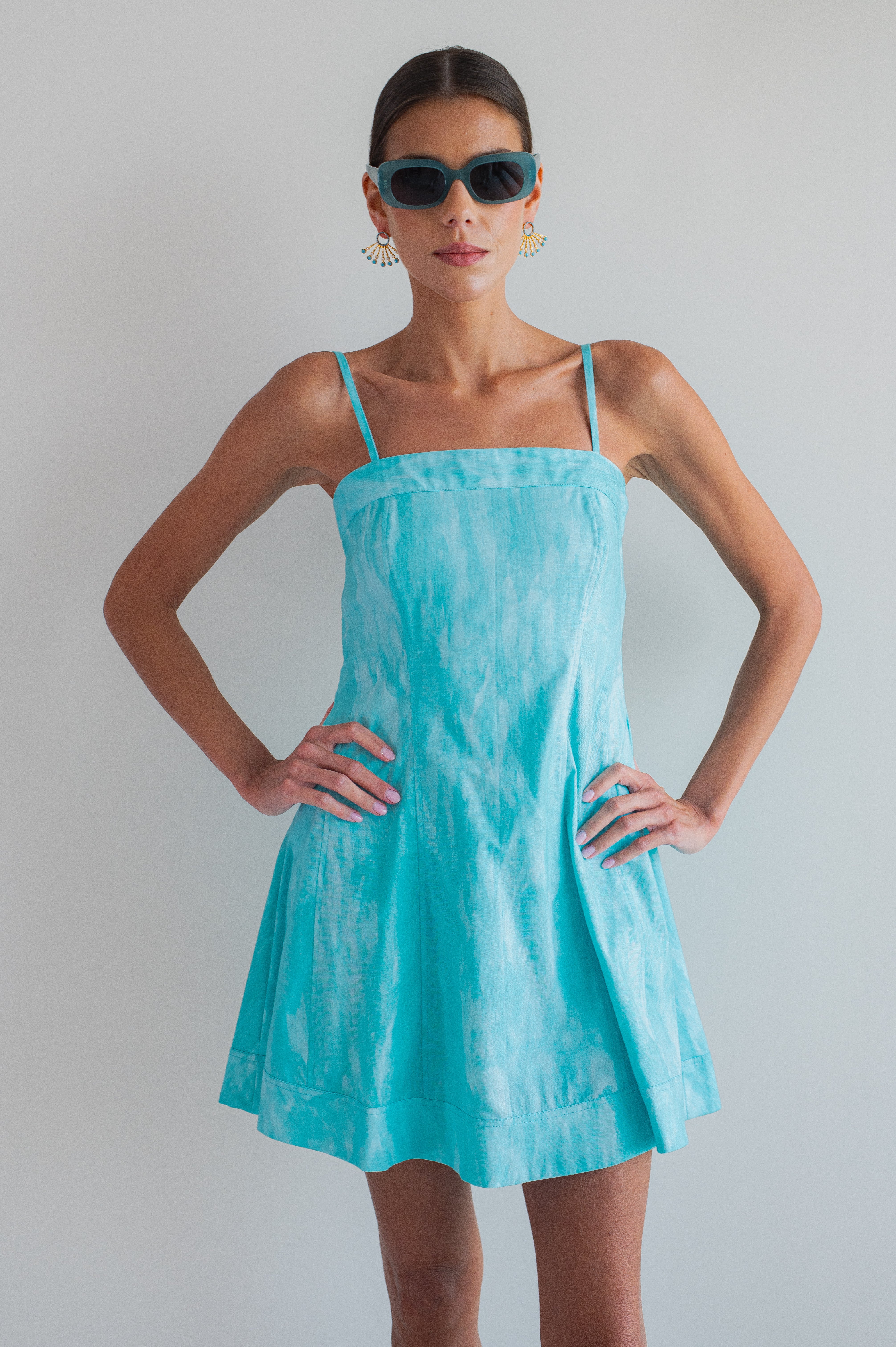 AURA SHORT DRESS AZUR