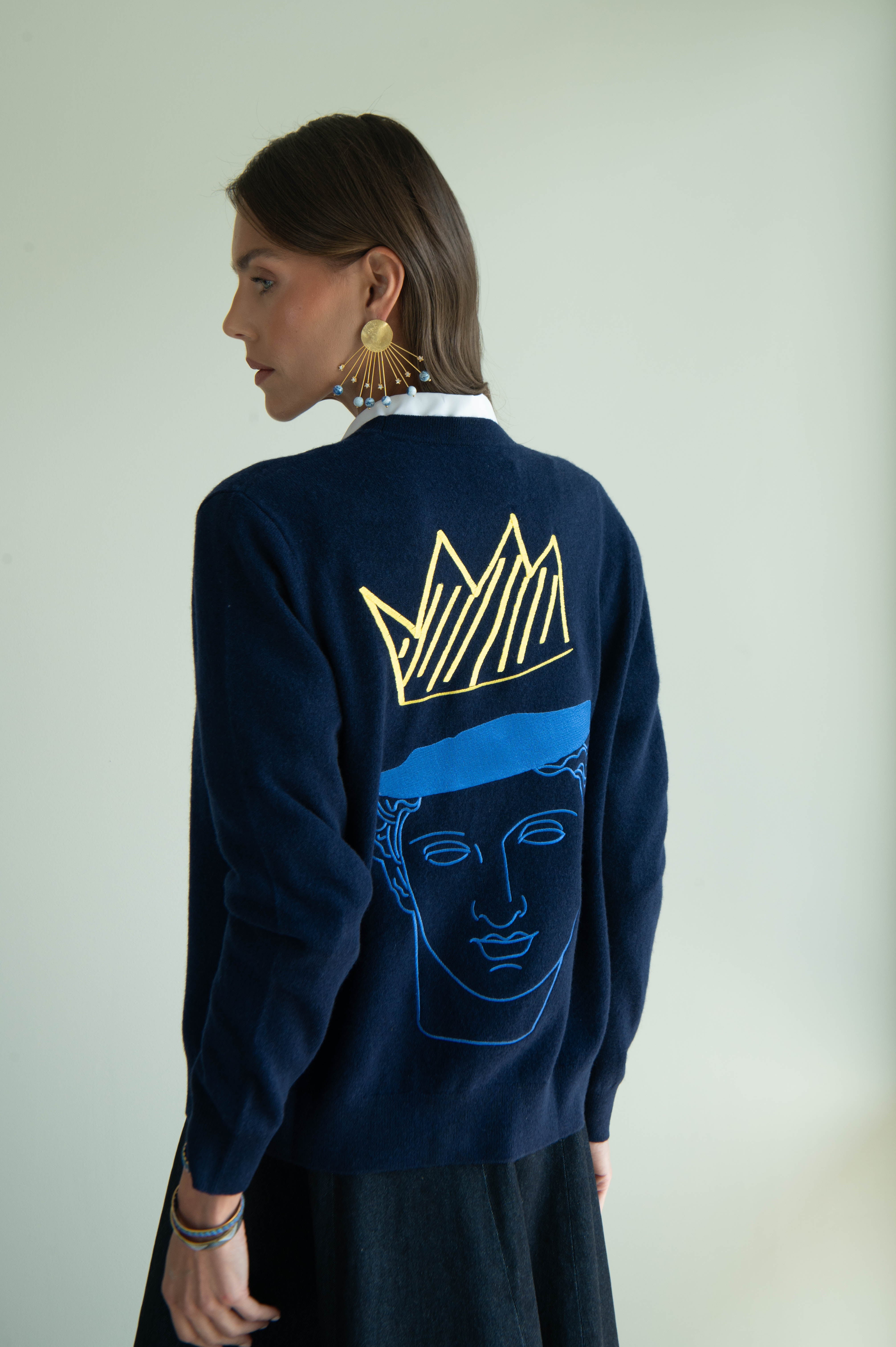 UNISEX MEGA CROWN CARDIGAN NAVY