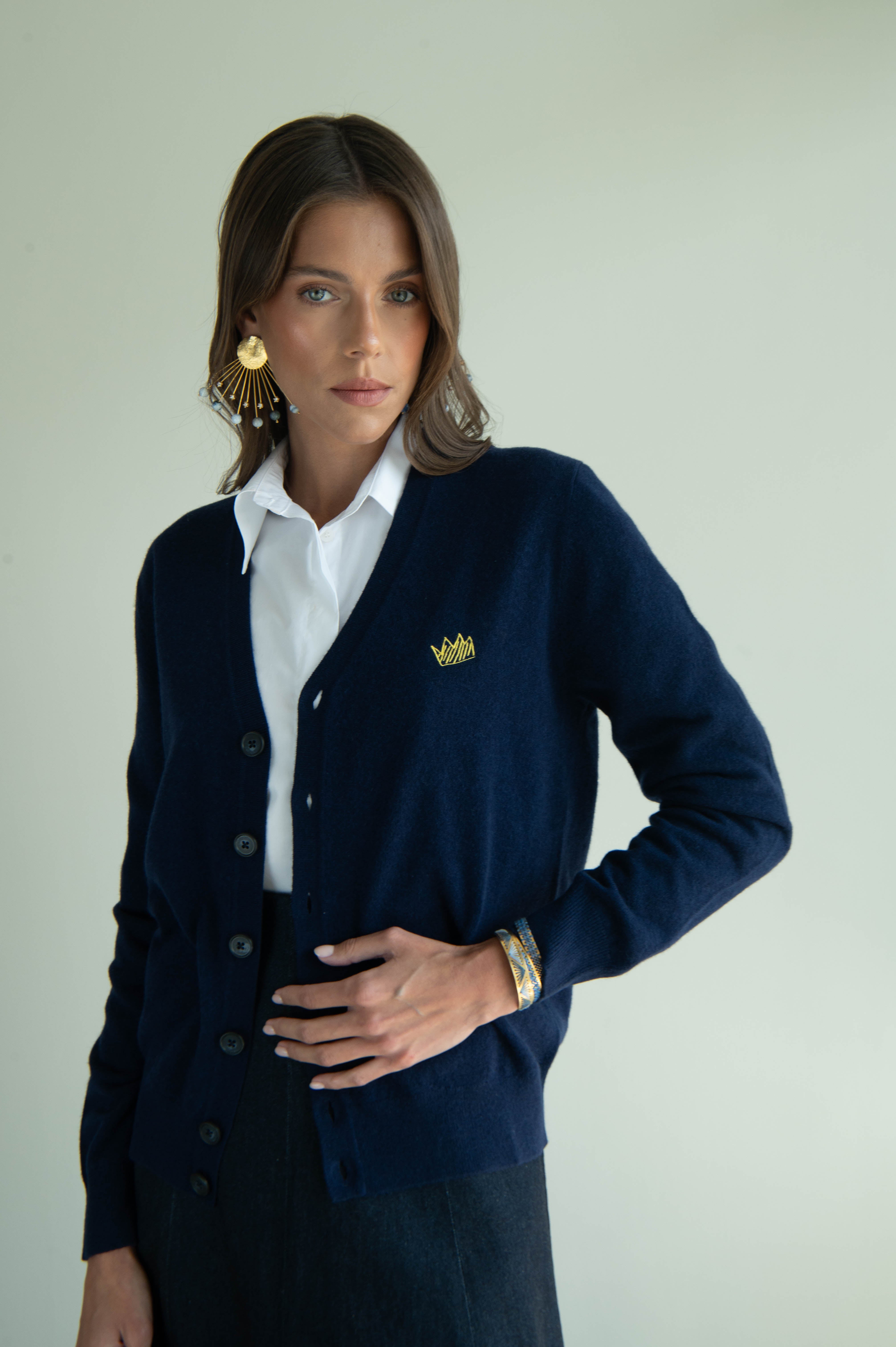 UNISEX MEGA CROWN CARDIGAN NAVY