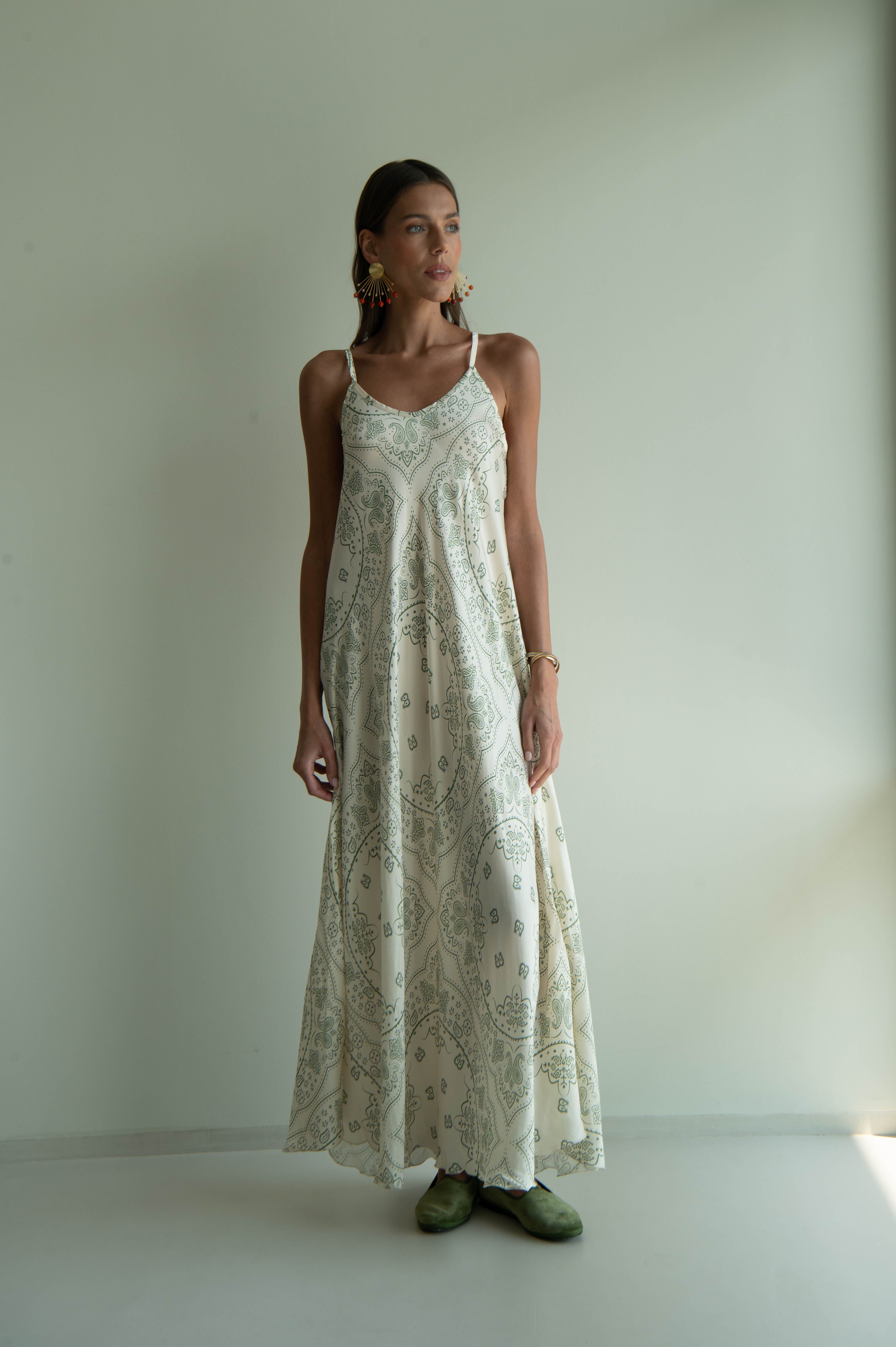 BUFFALO2 DRESS BANDANA PRINT CREAM