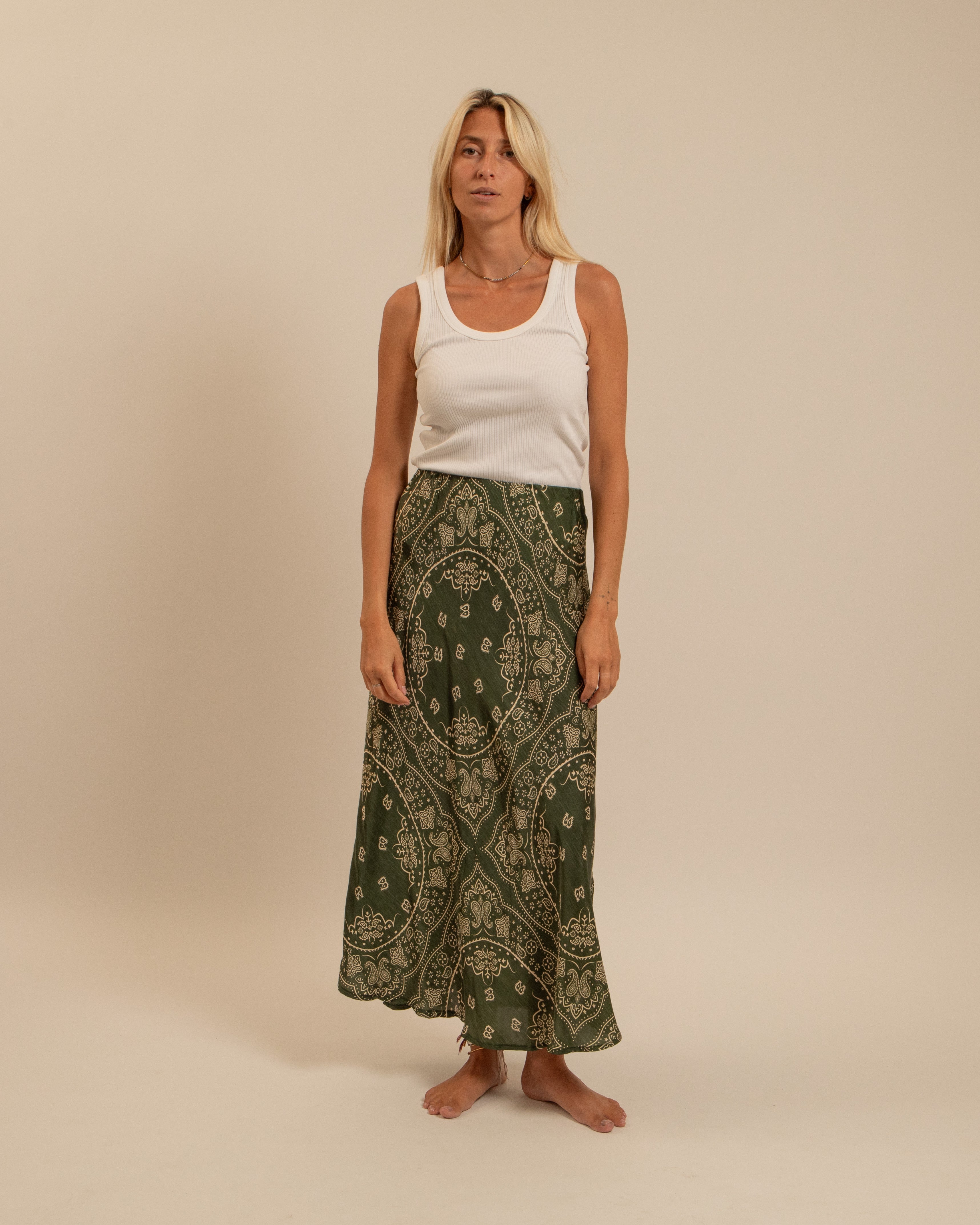 HAMILTON2 SKIRT BANDANA PRINT KAKI