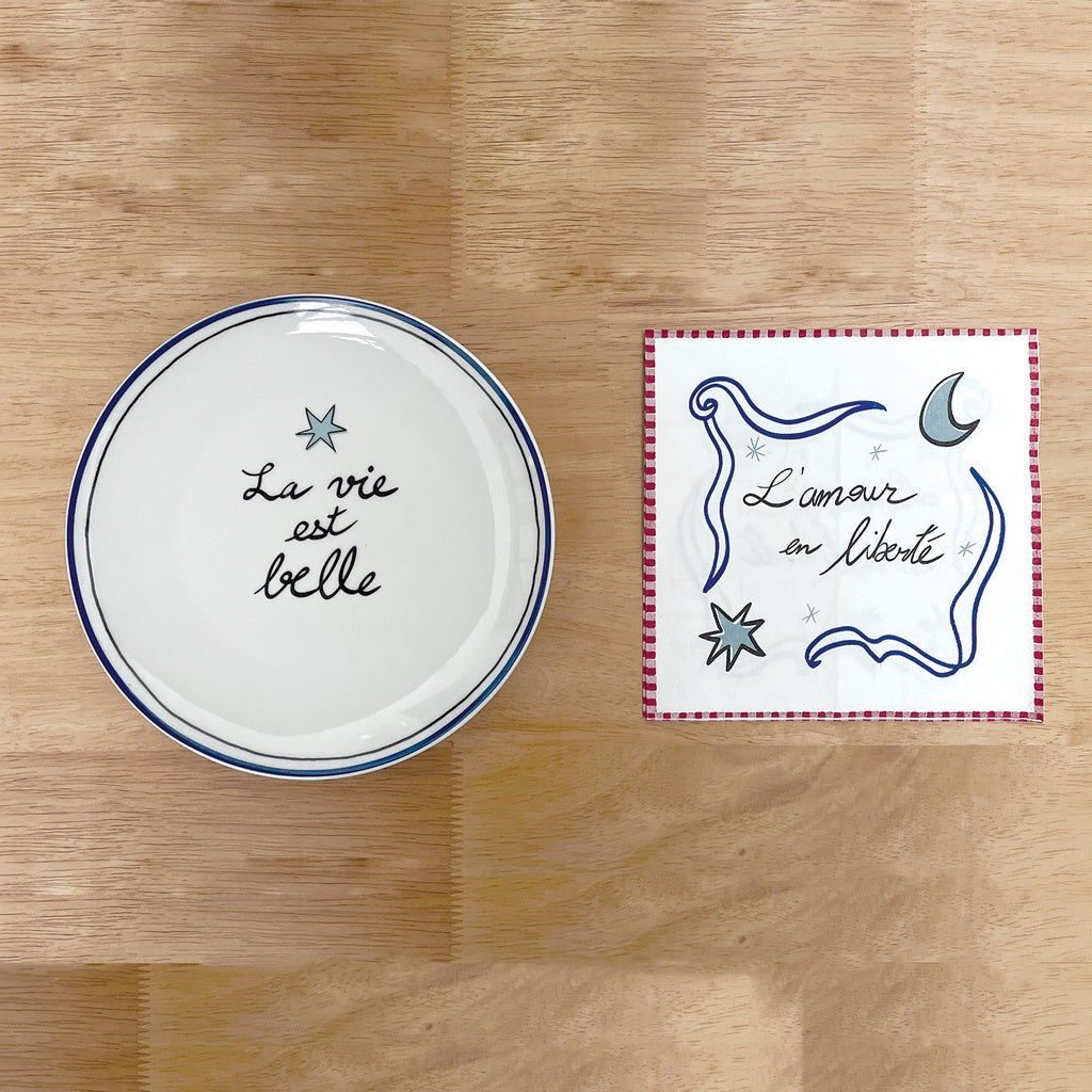 SET OF 4 PLATES DESSERT LOVE EN LIBERTÉ