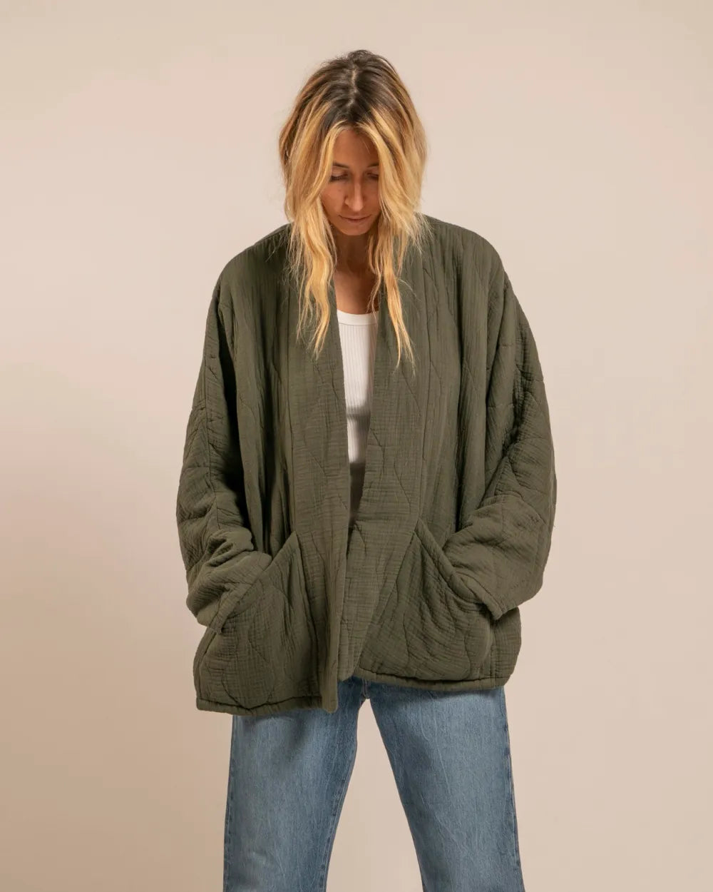 CHICAGO9 VEST PLAIN WITHOUT LINING KAKI