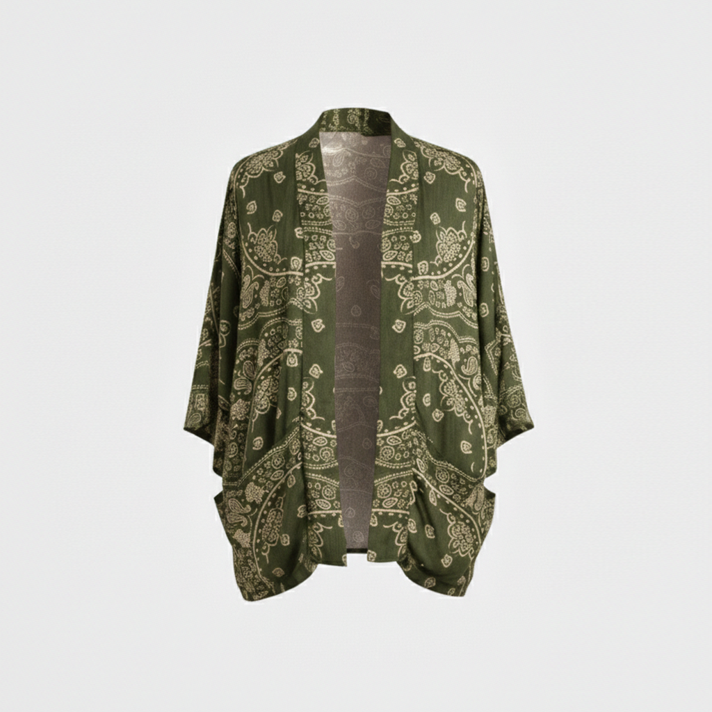 CHICAGO9 KIMONO BANDANA PRINT KHAKI