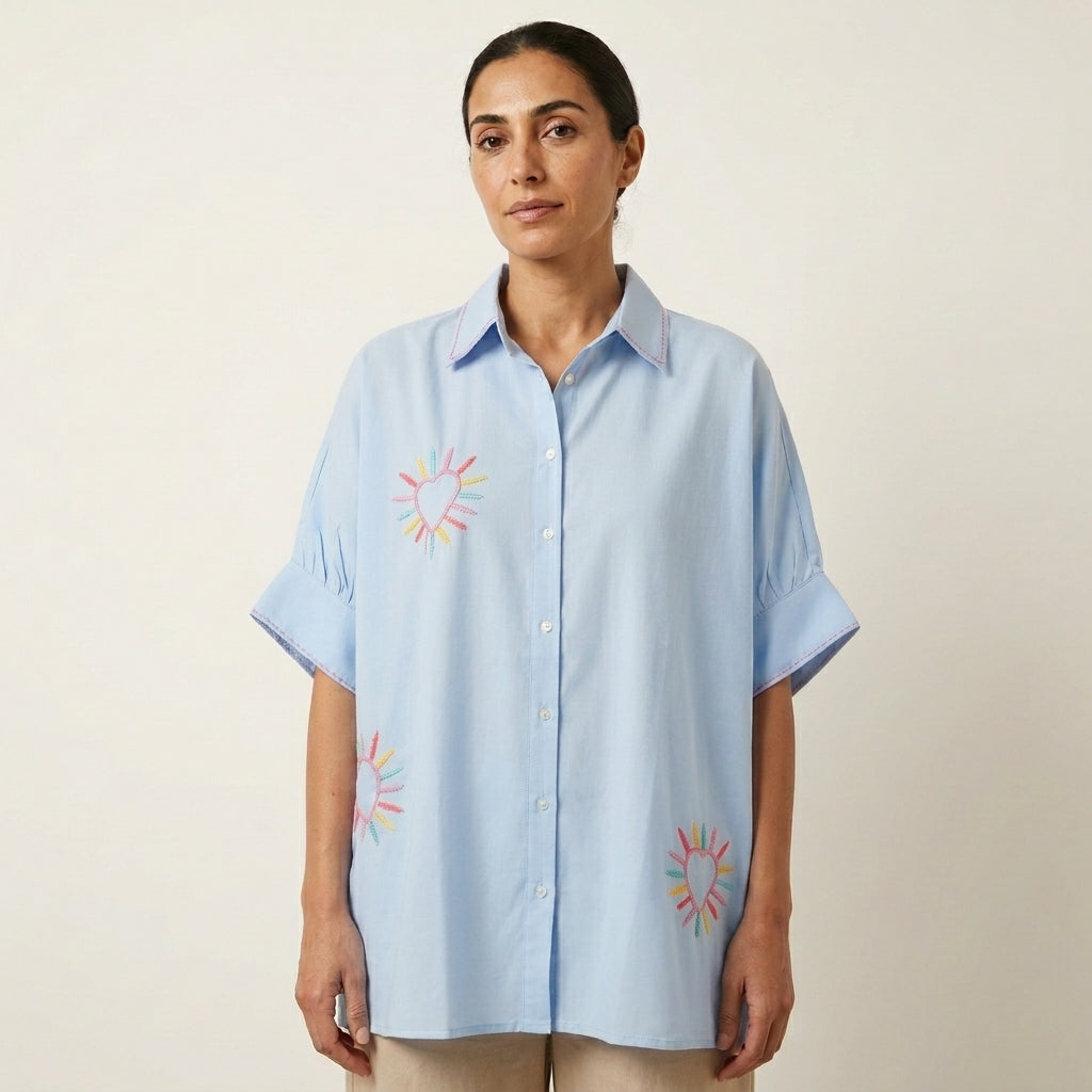 LEA COTTON SHIRT BLUE