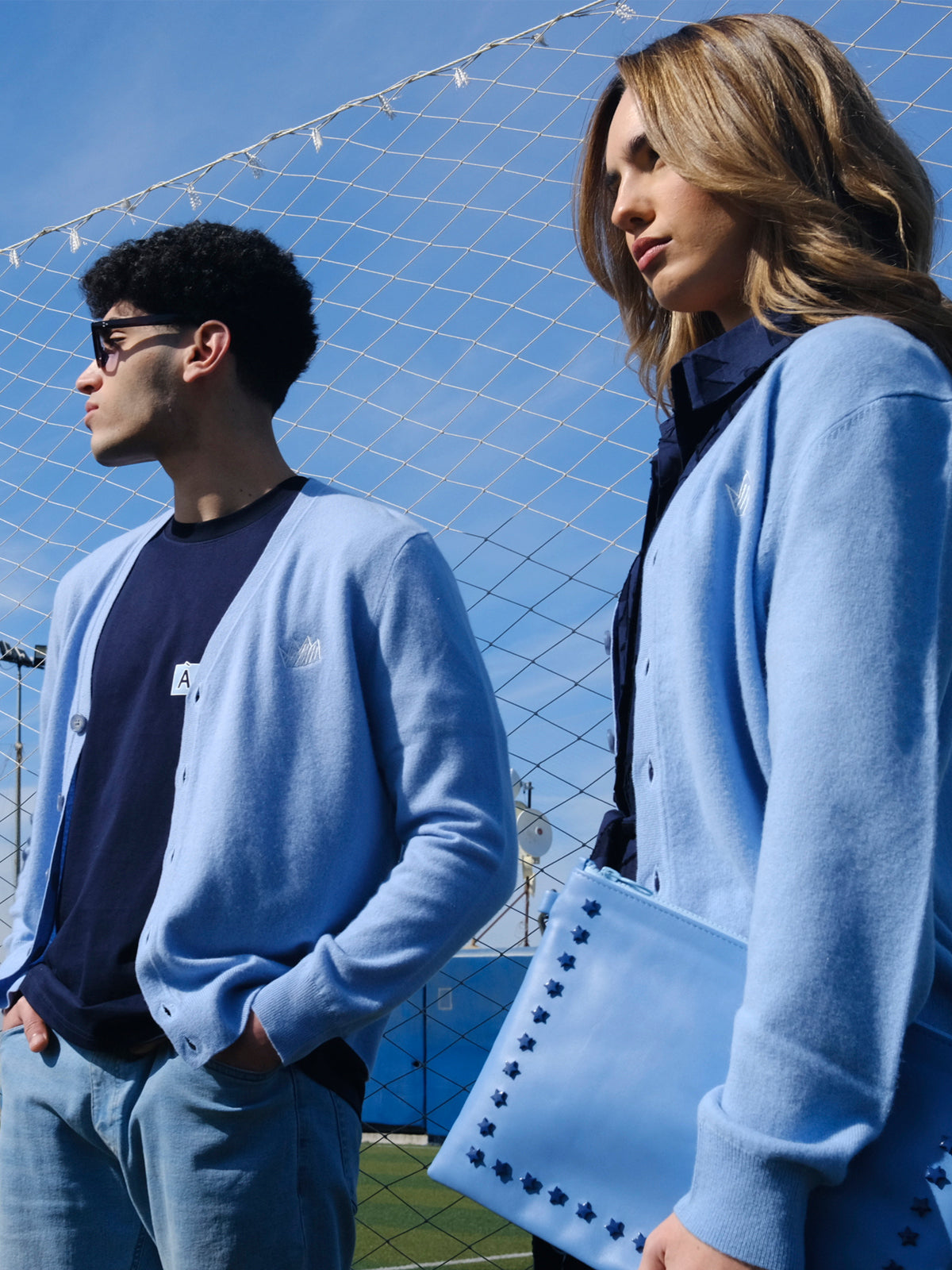 UNISEX MINI CROWN CARDIGAN BLUE