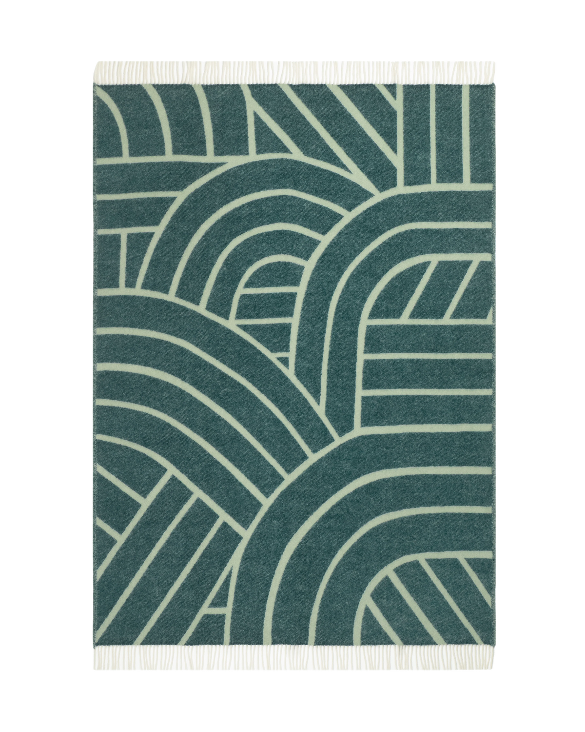 MAISON DEUX LINES BLANKET GREEN SAGE