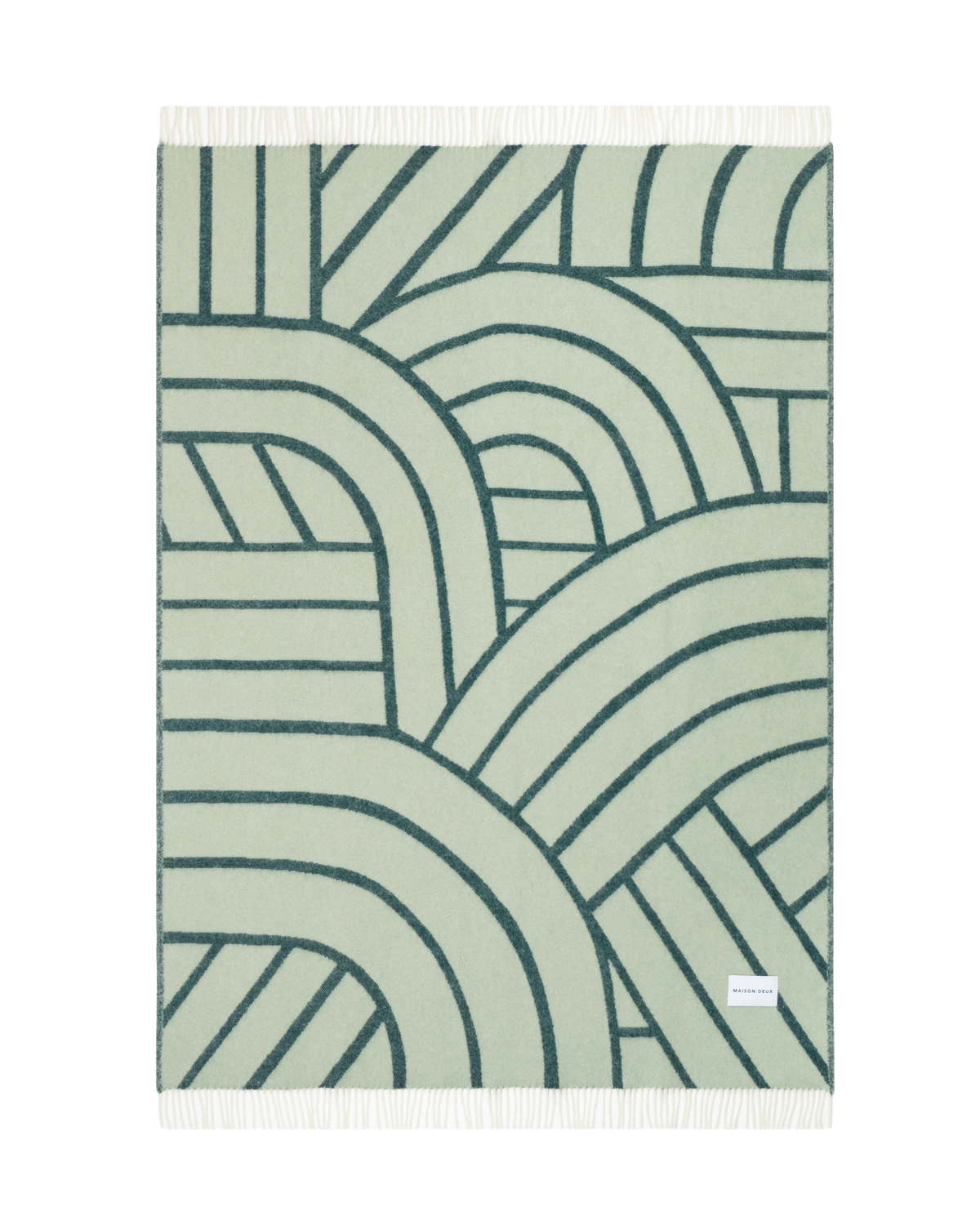 MAISON DEUX LINES BLANKET GREEN SAGE