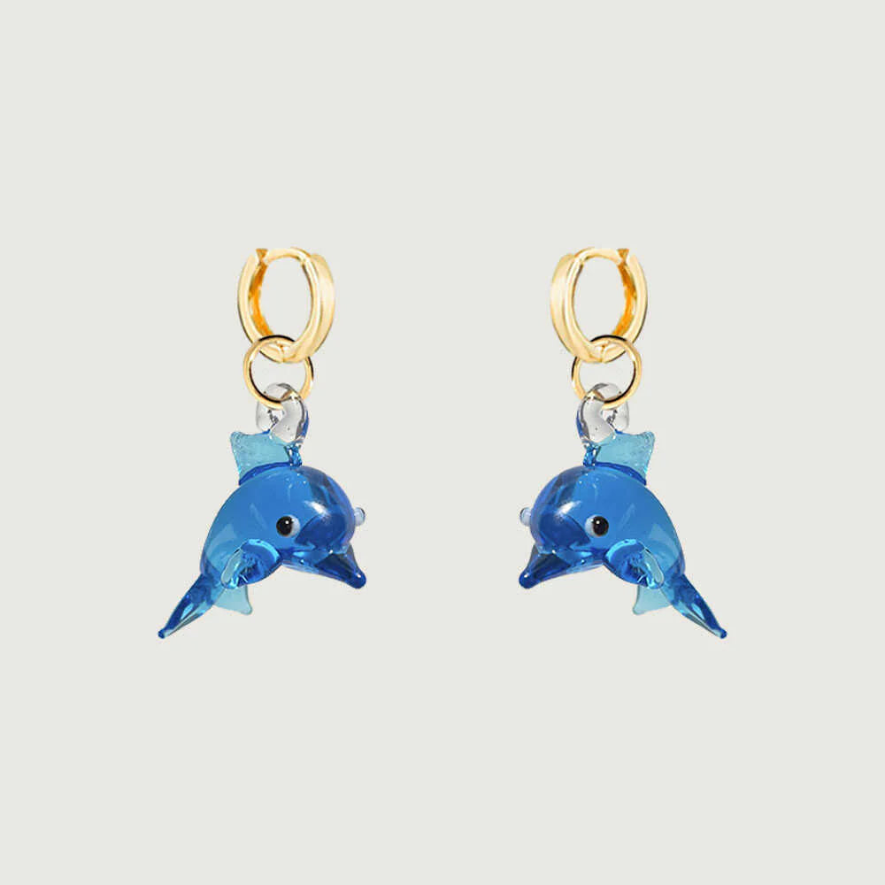 AMORI MORI GLASS DOLPHINE EARRINGS