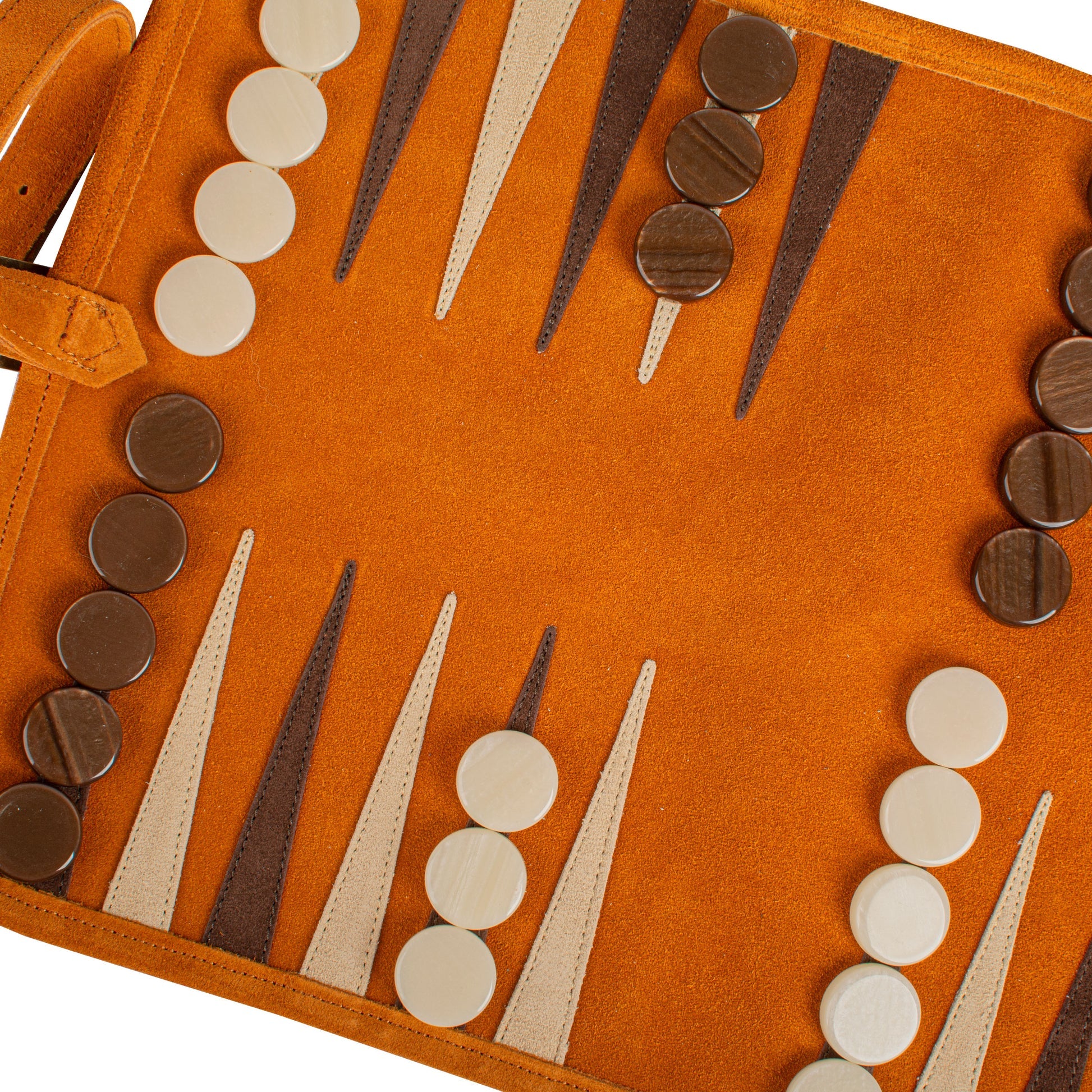 PREMIUM HANDCRAFTED DENIM CINNAMON ROLL-UP BACKGAMMON SET
