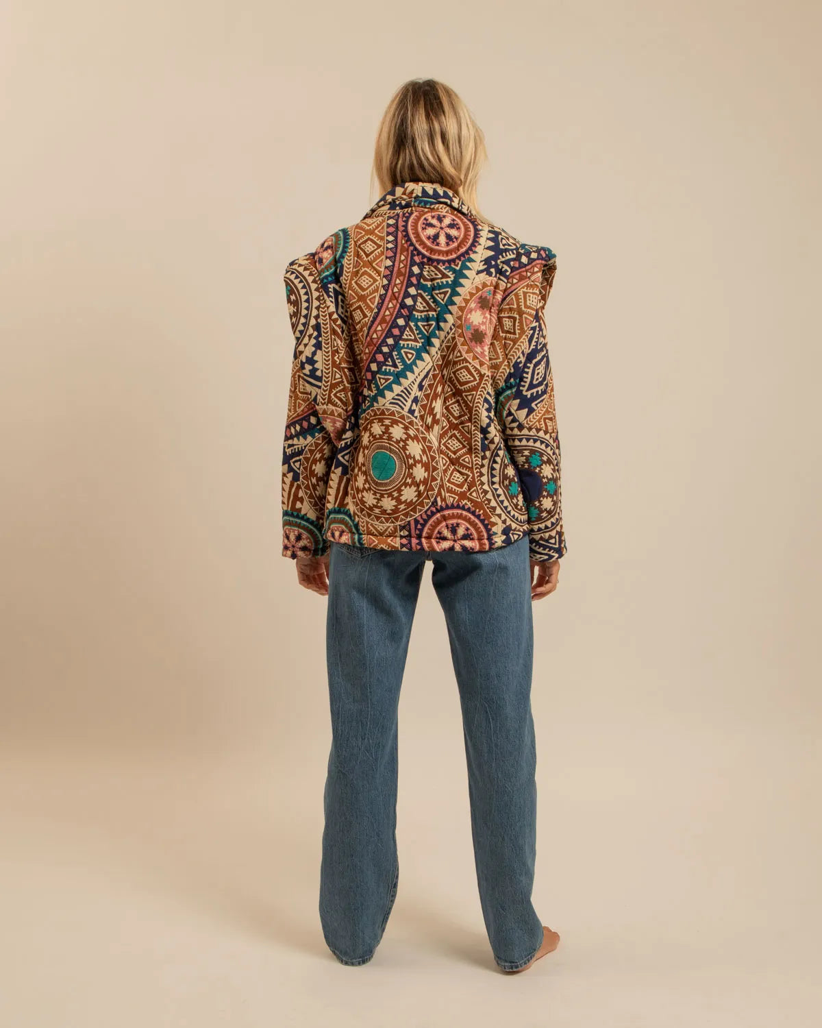 SANFRANSISCO2 VEST KIMONO PRINT INKA NAVY