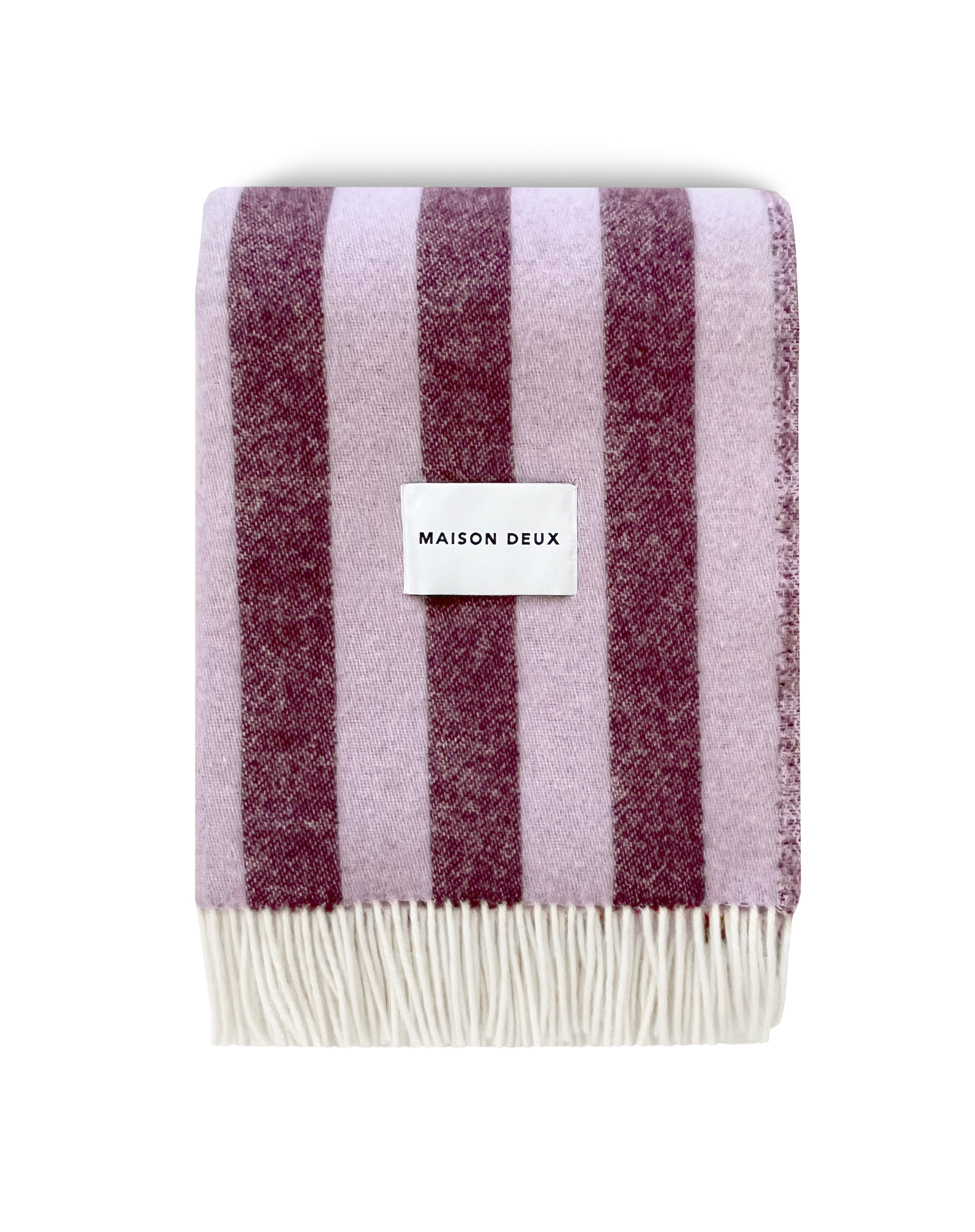 MAISON DEUX CANDY WRAP BLANKET LILAC AUBERGINE