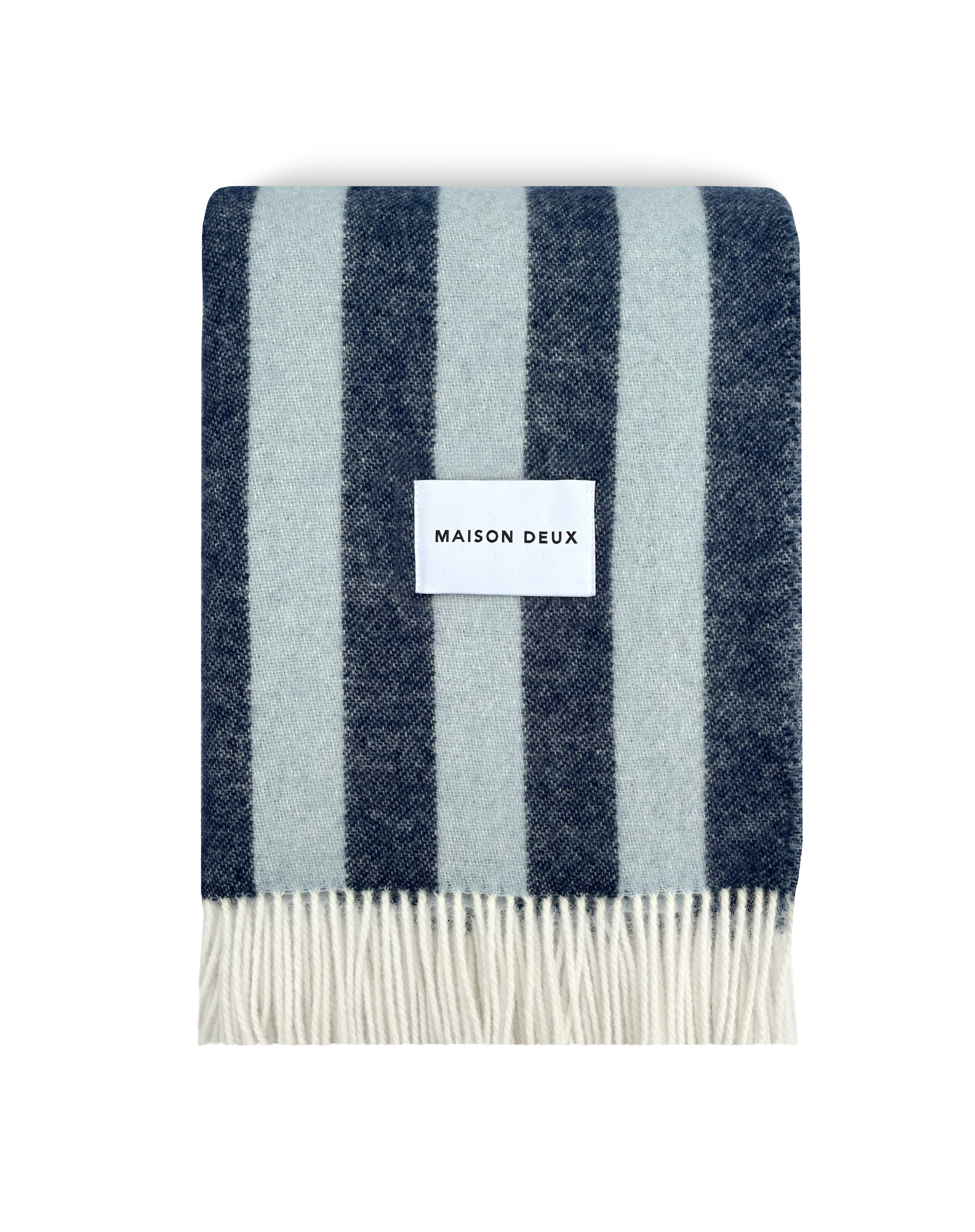 MAISON DEUX CANDY WRAP BLANKET NAVY ICE BLUE