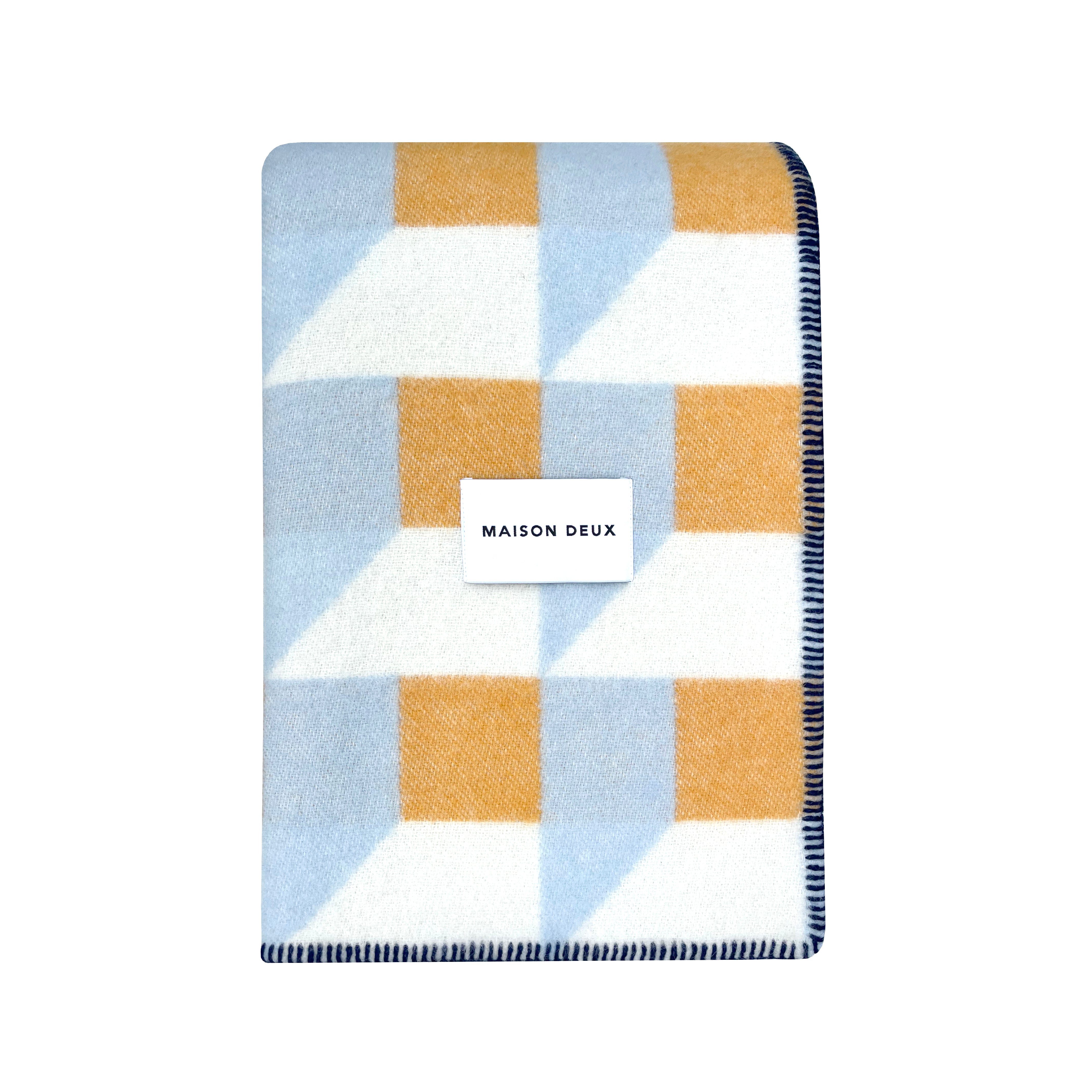 MAISON DEUX CUBICS BLANKET BLUE HONEY