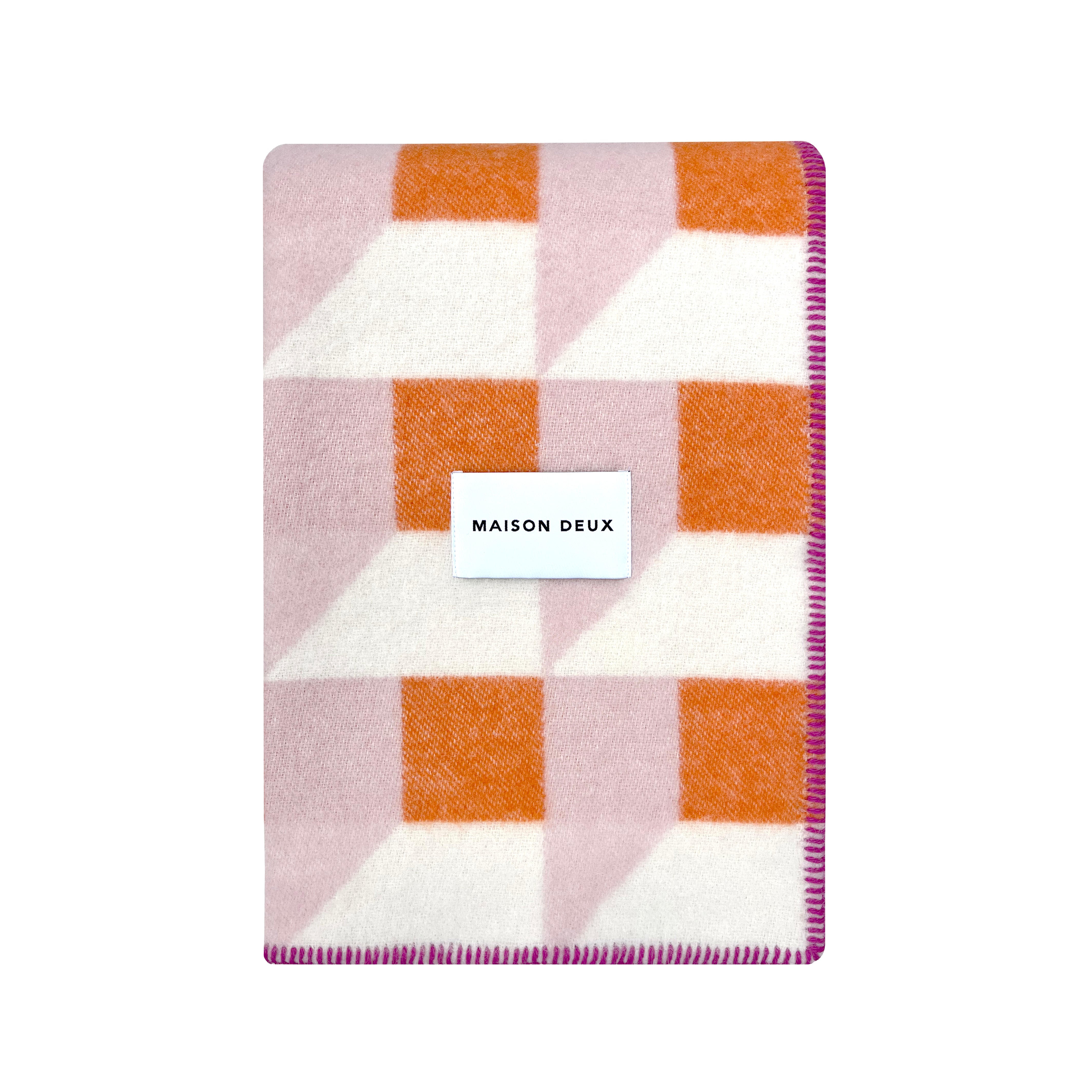 MAISON DEUX CUBICS BLANKET PINK CARROT