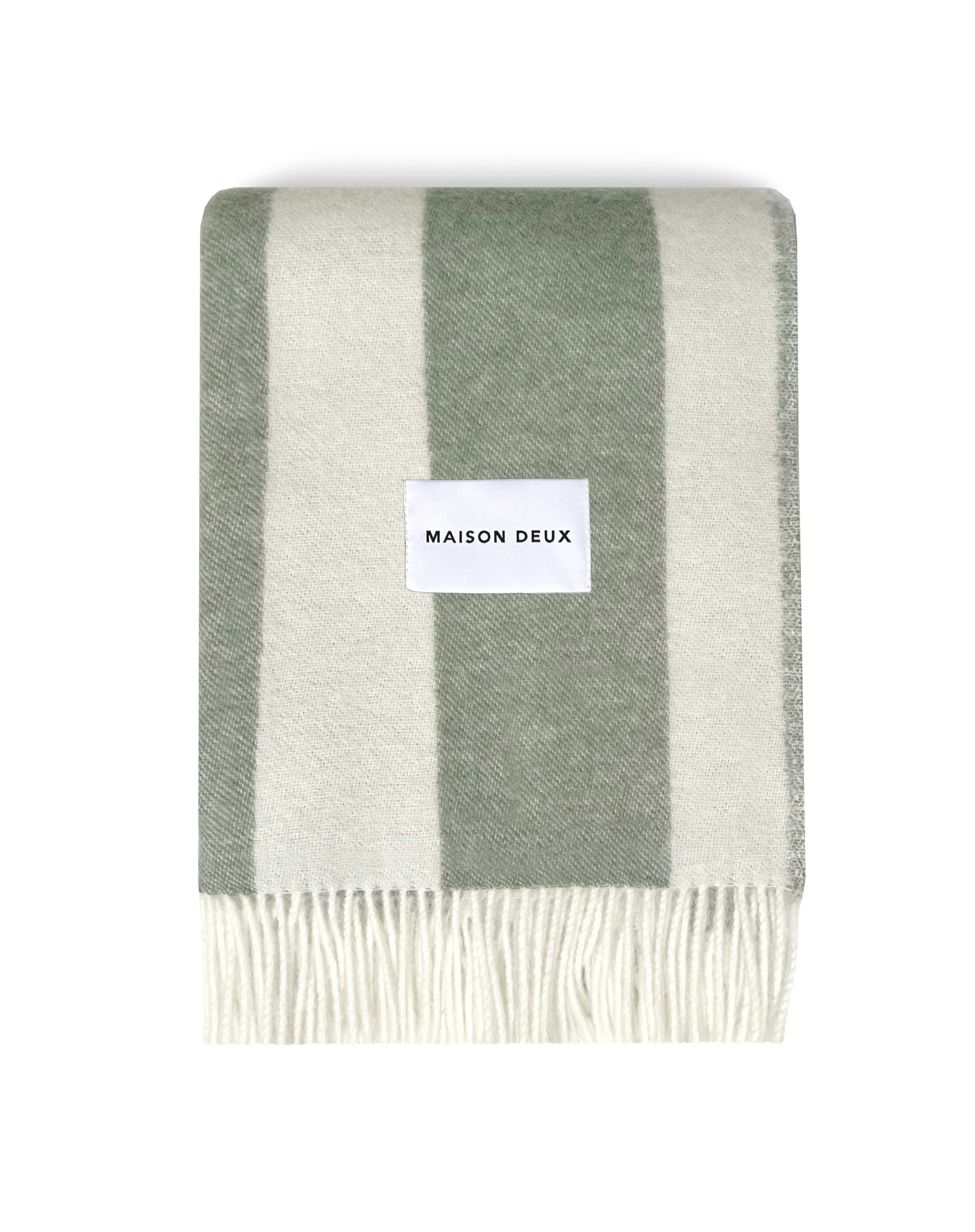 MAISON DEUX ROUGH STRIPE BLANKET AGAVE