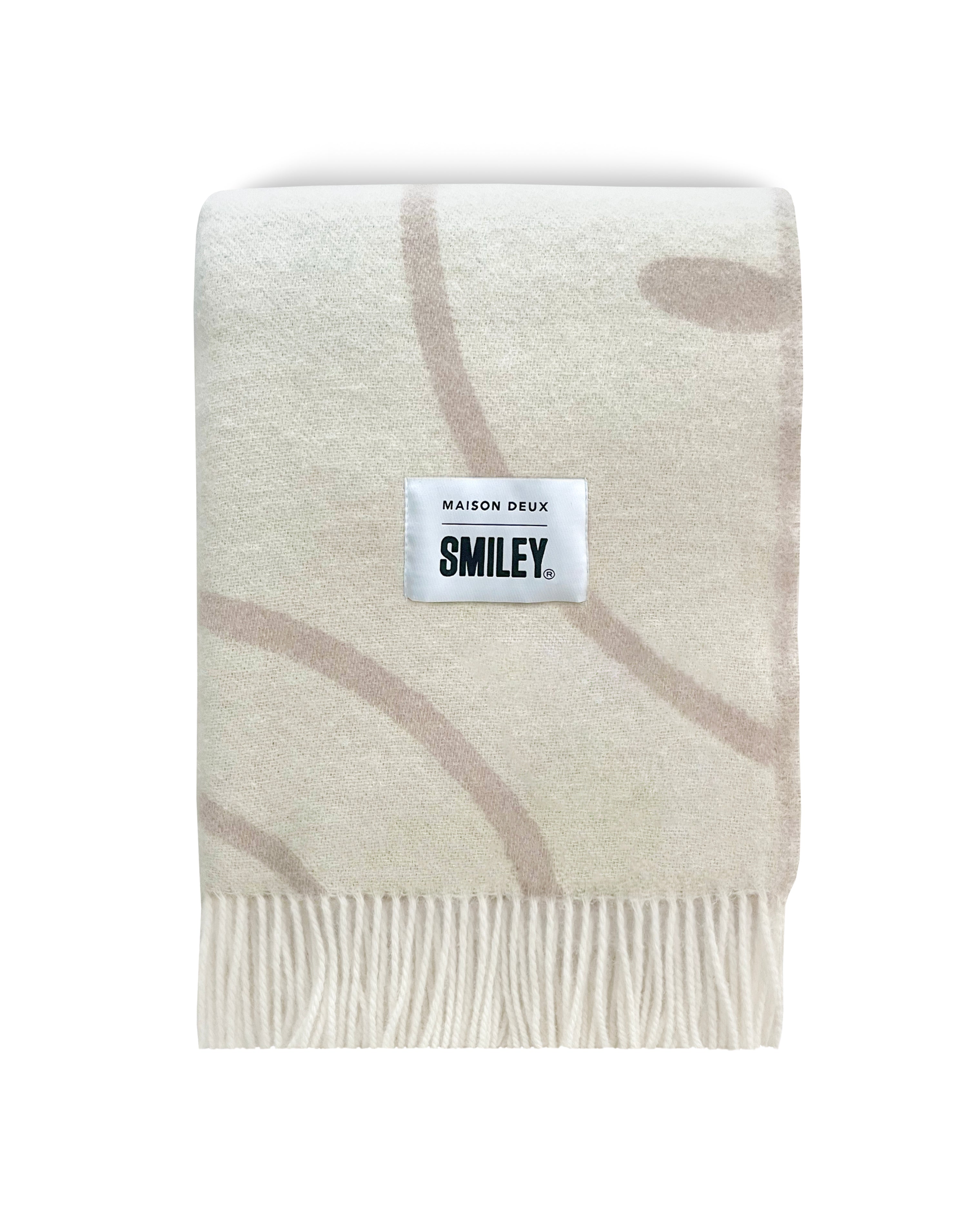 MAISON DEUX SMILEY BLANKET NATURAL