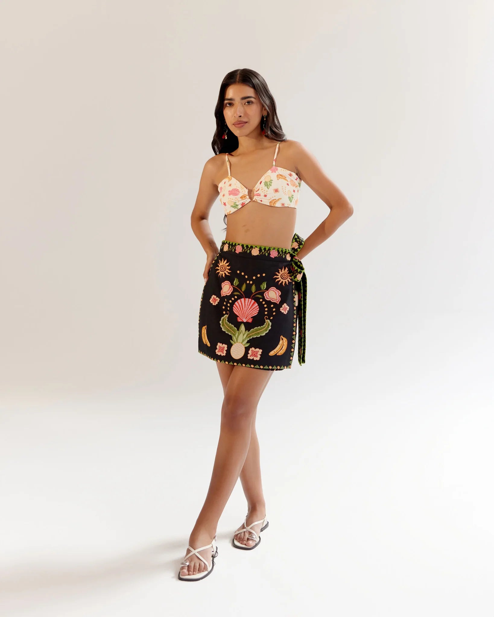 Wrap me round skirt-Seashell Black