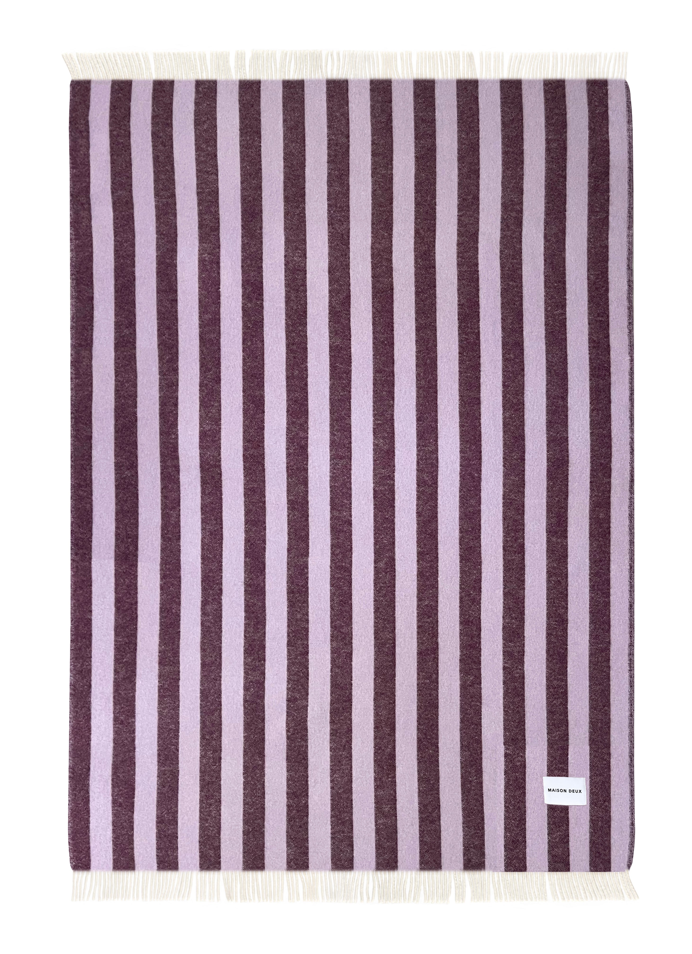 MAISON DEUX CANDY WRAP BLANKET LILAC AUBERGINE