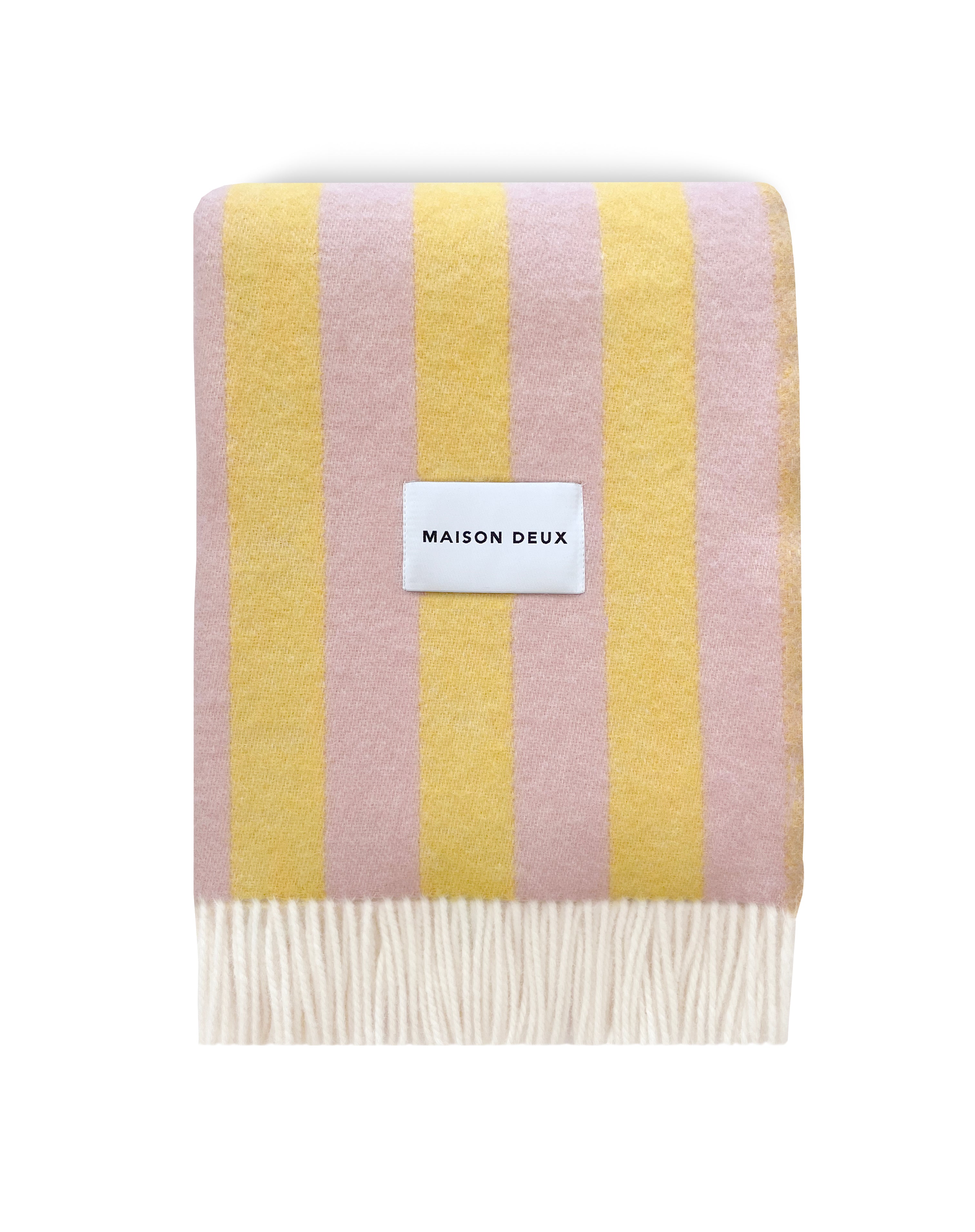 MAISON DEUX CANDY WRAP BLANKET PINK YELLOW