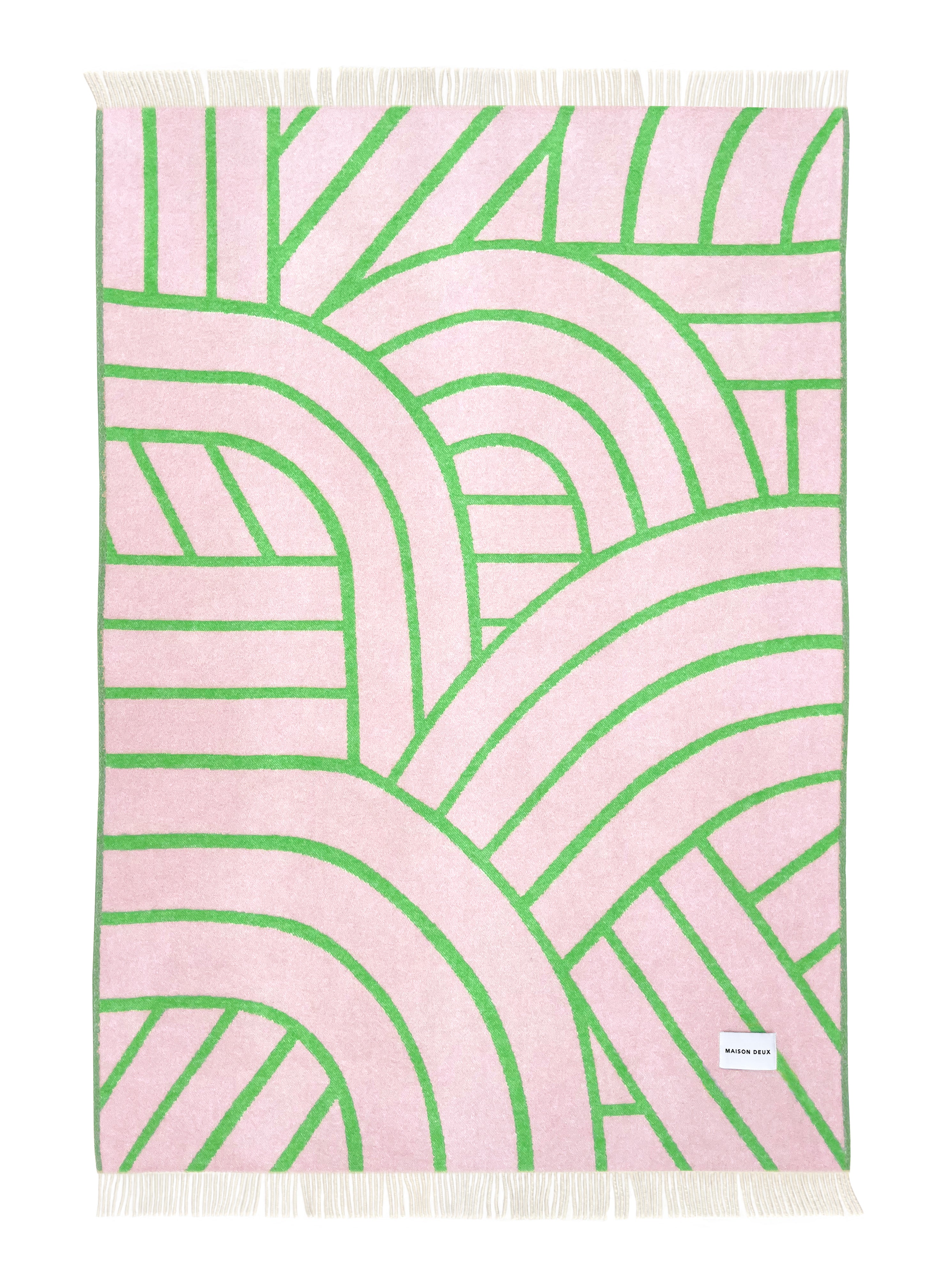 MAISON DEUX LINES BLANKET PINK APPLE