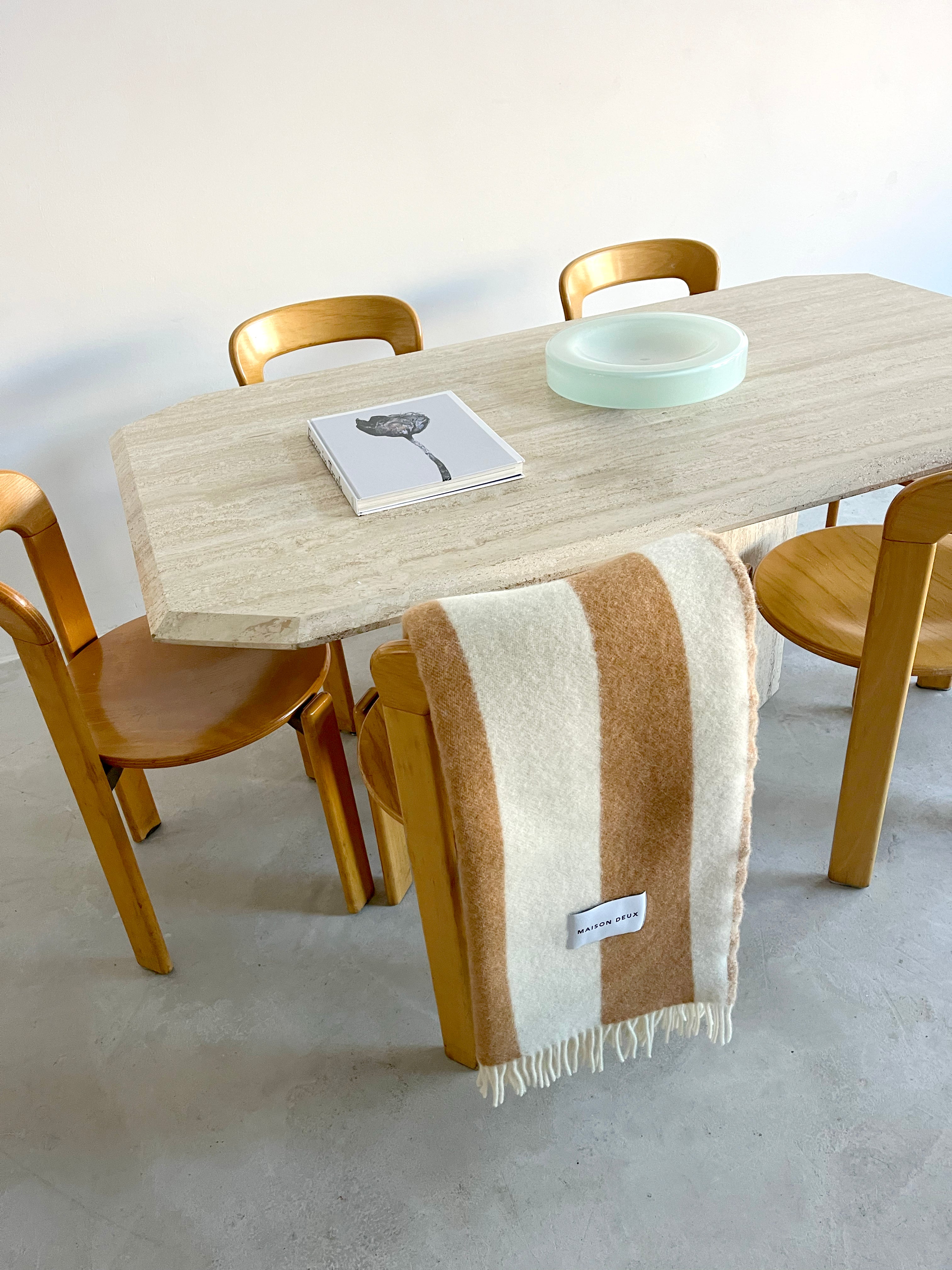 MAISON DEUX ROUGH STRIPE BLANKET TERRA