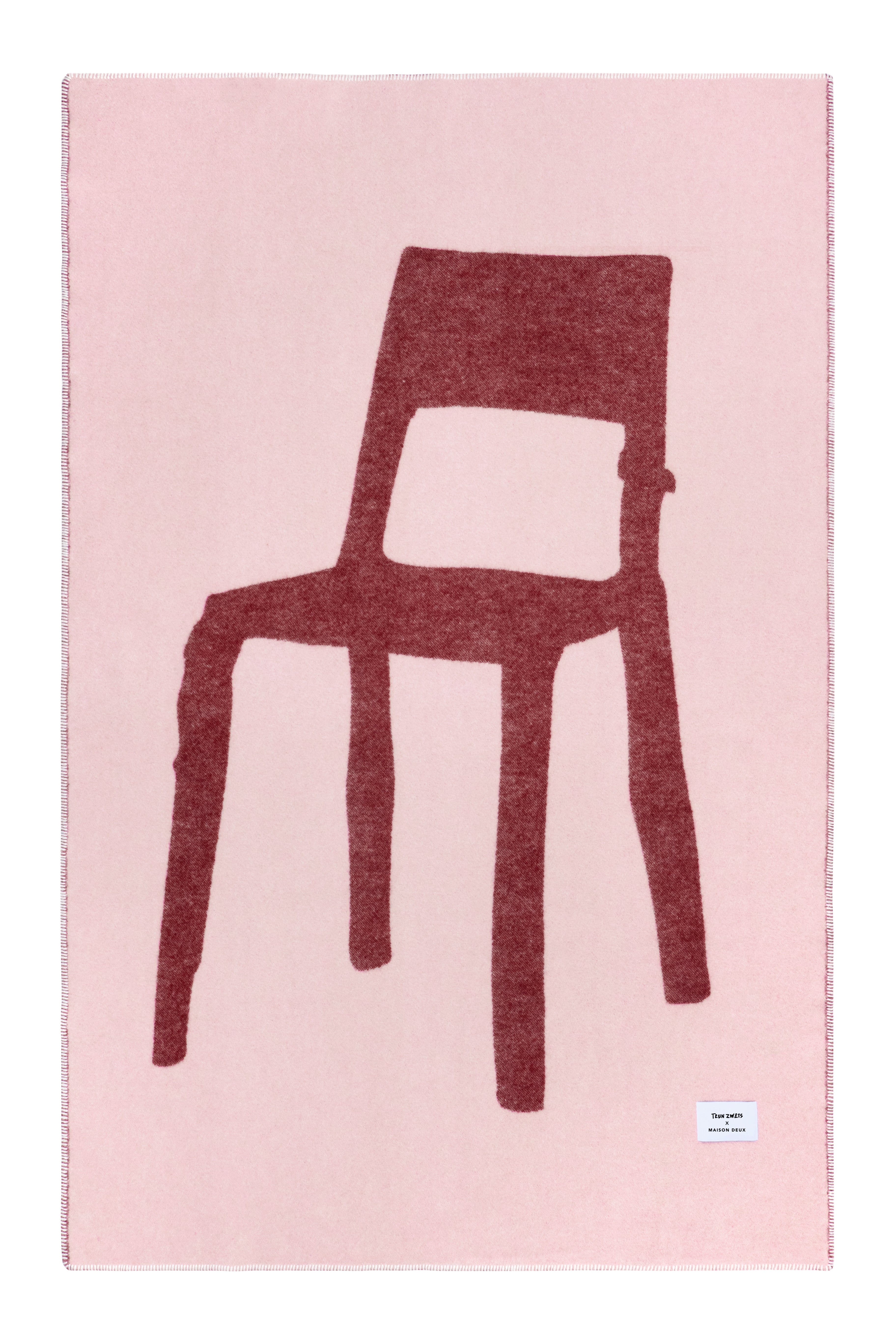 MAISON DEUX SPLITTED CHAIR BLANKET PINK BORDO