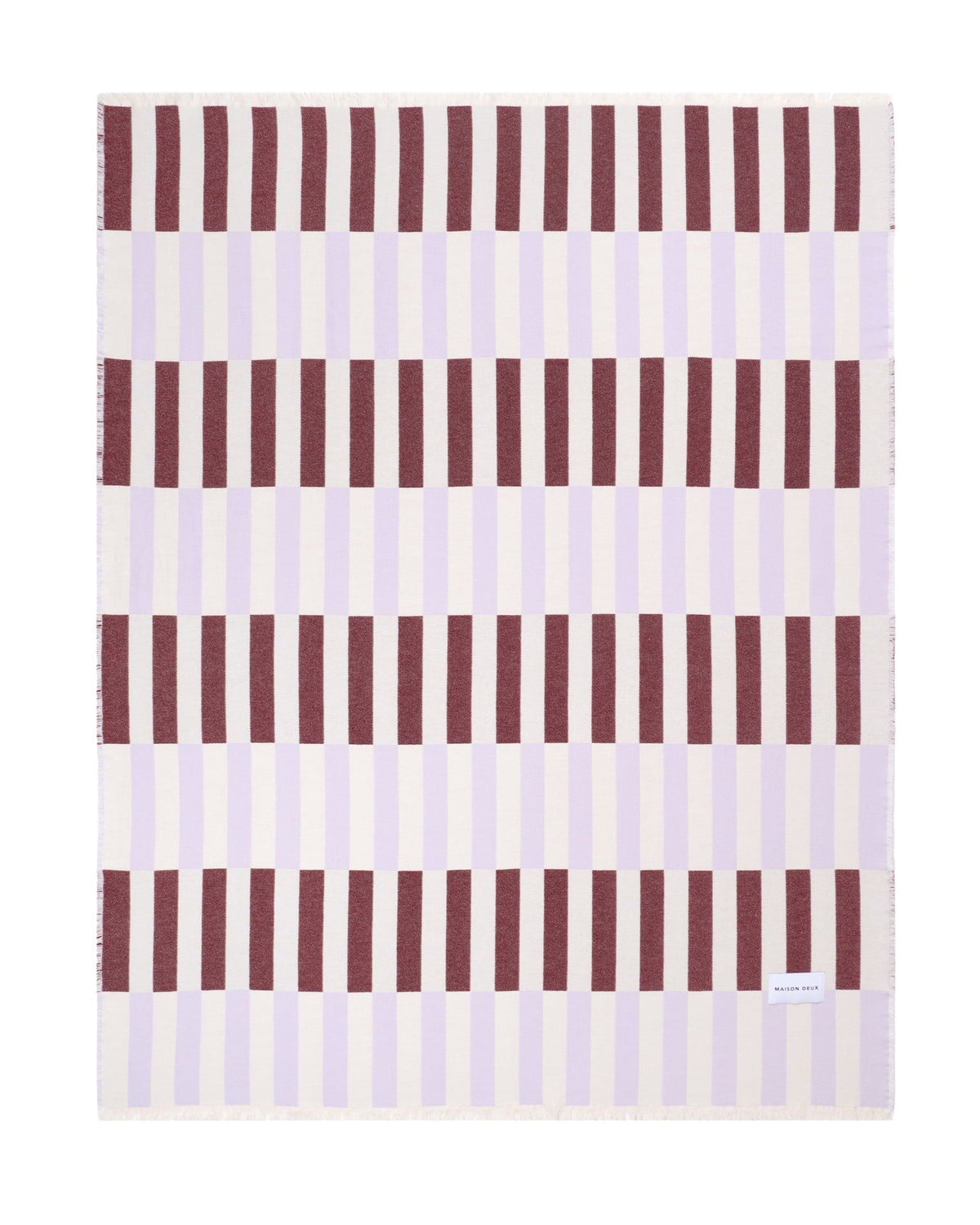 MAISON DEUX TILES BLANKET LILAC BURGUNDY