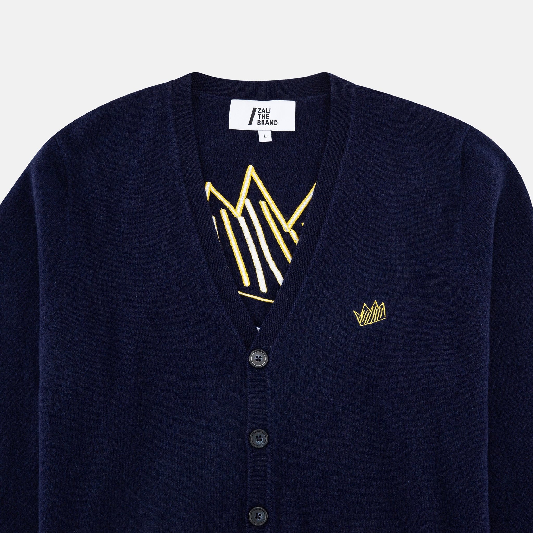 UNISEX MEGA CROWN CARDIGAN, NAVY