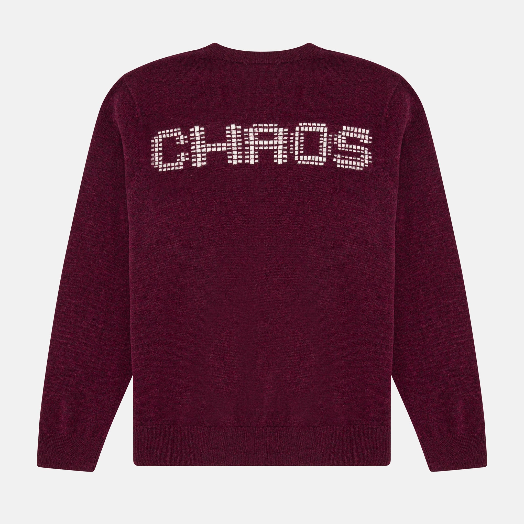 UNISEX CHAOS JAQUARD CARDIGAN, BURGUNDY