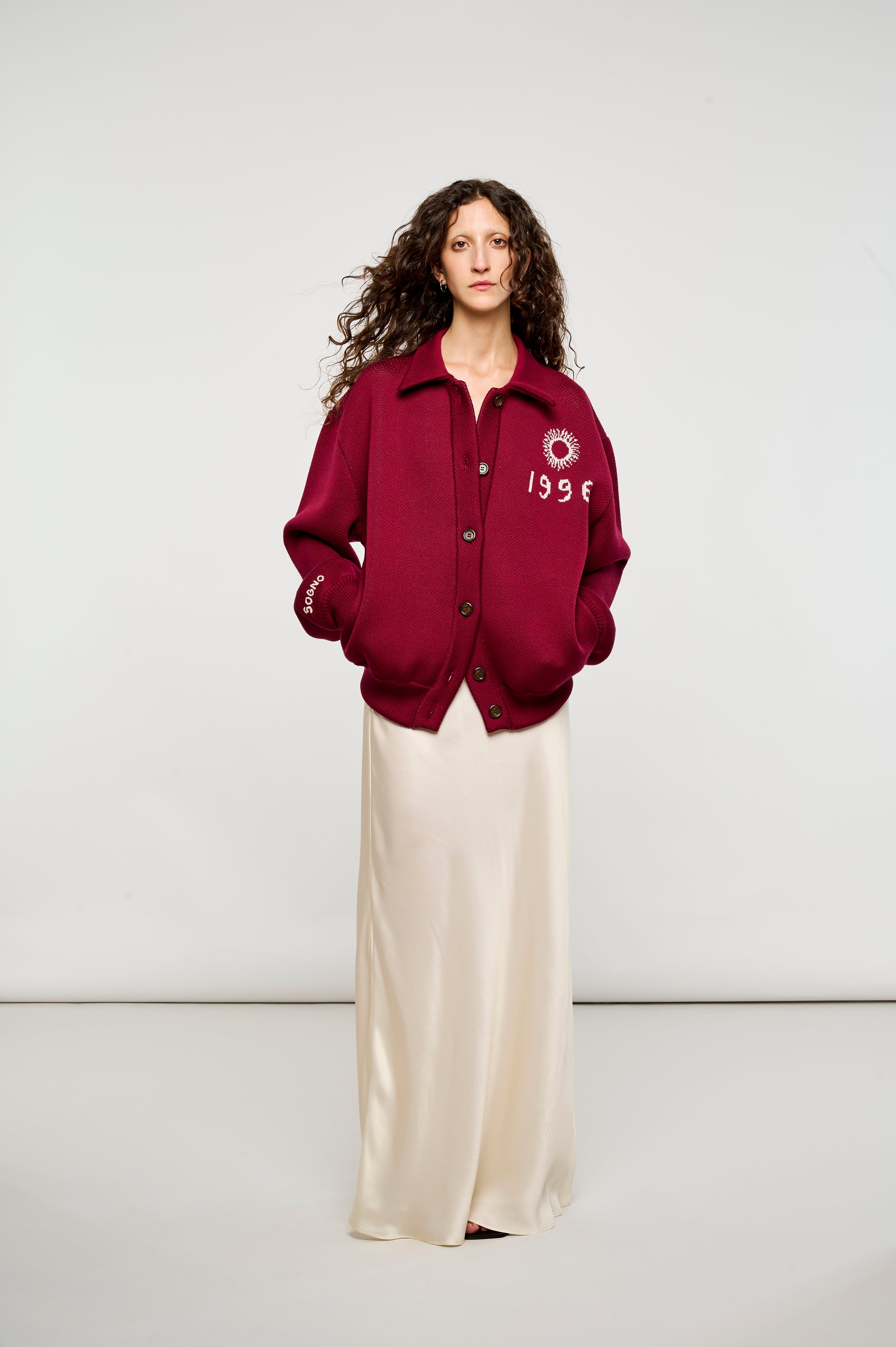 LA CASA DEI SOGNI BURGUNDY BOMBER