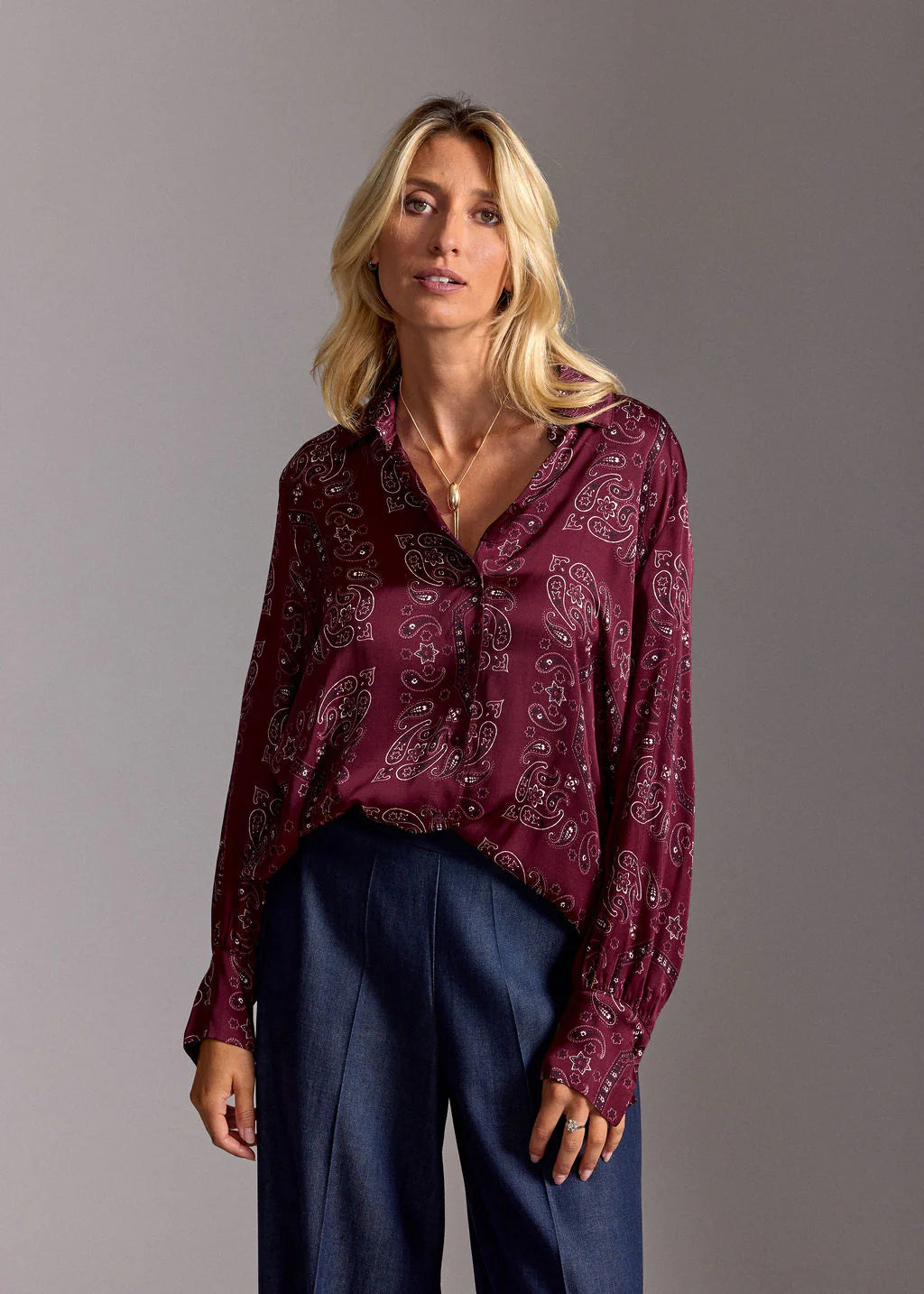 TASHA SHIRT BURGUNDY