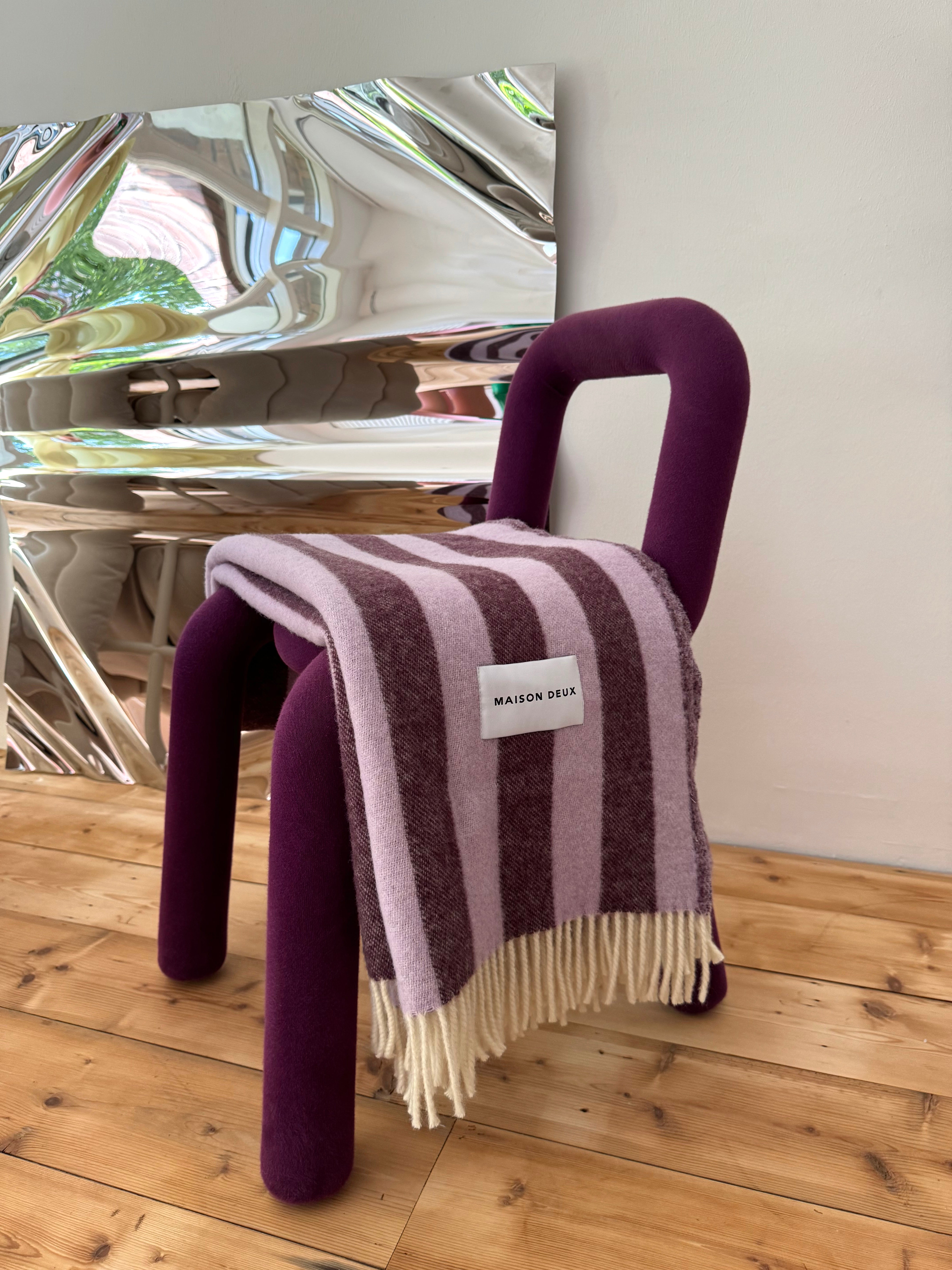 MAISON DEUX CANDY WRAP BLANKET LILAC AUBERGINE