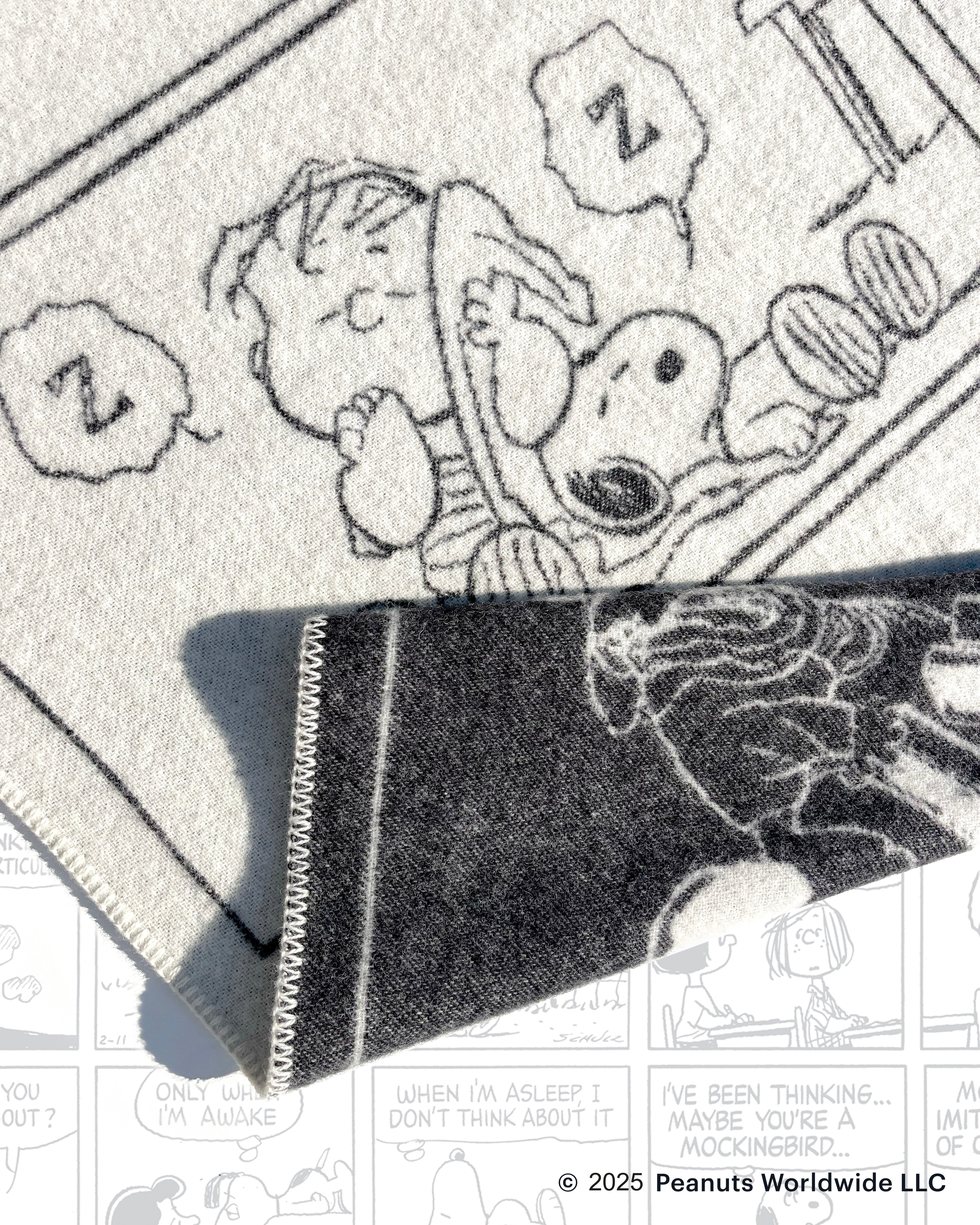 MAISON DEUX PEANUTS BLANKET ZZZ STITCHED