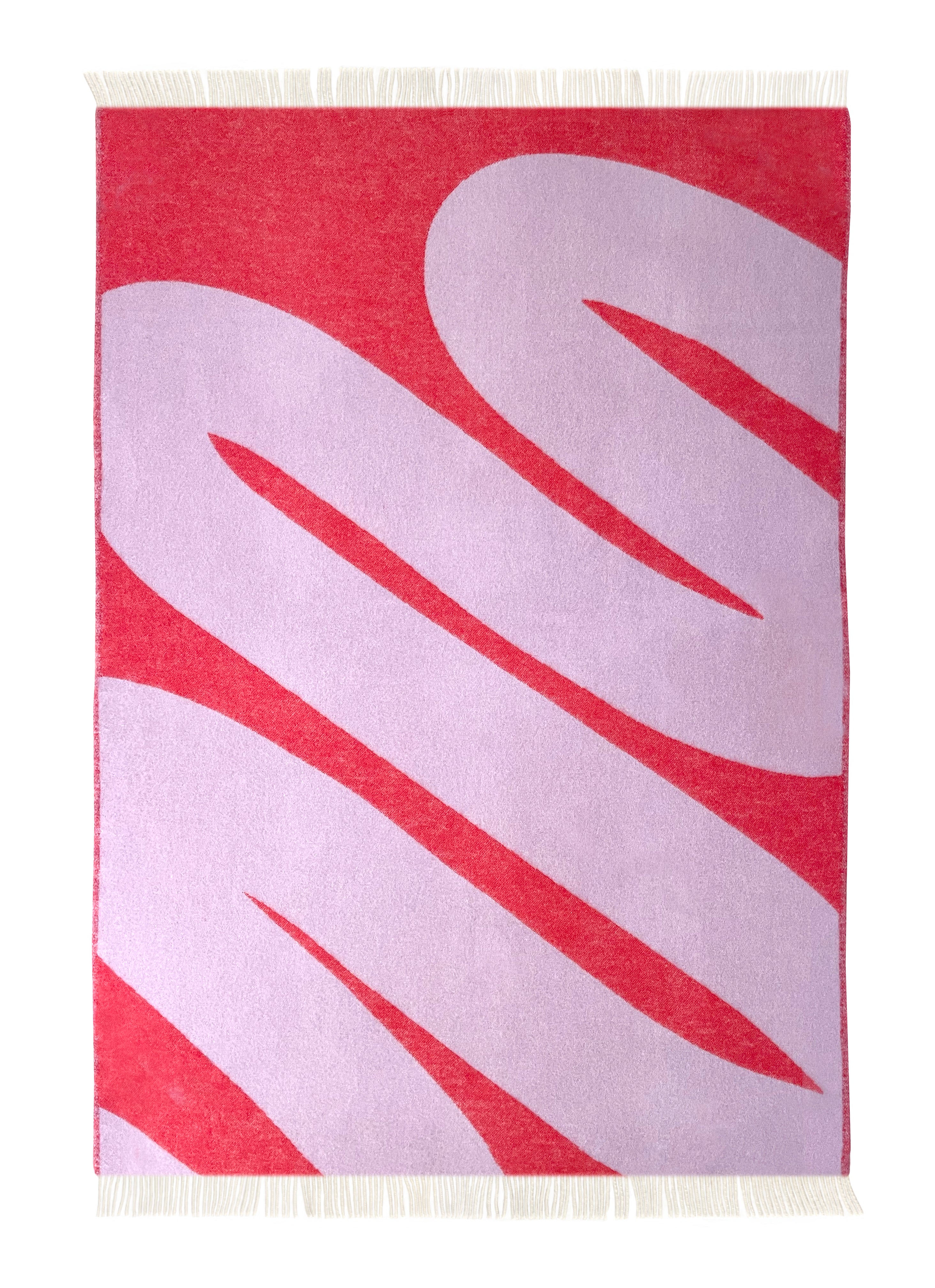 MAISON DEUX CANDY SWIRL BLANKET LILAC SCARLET