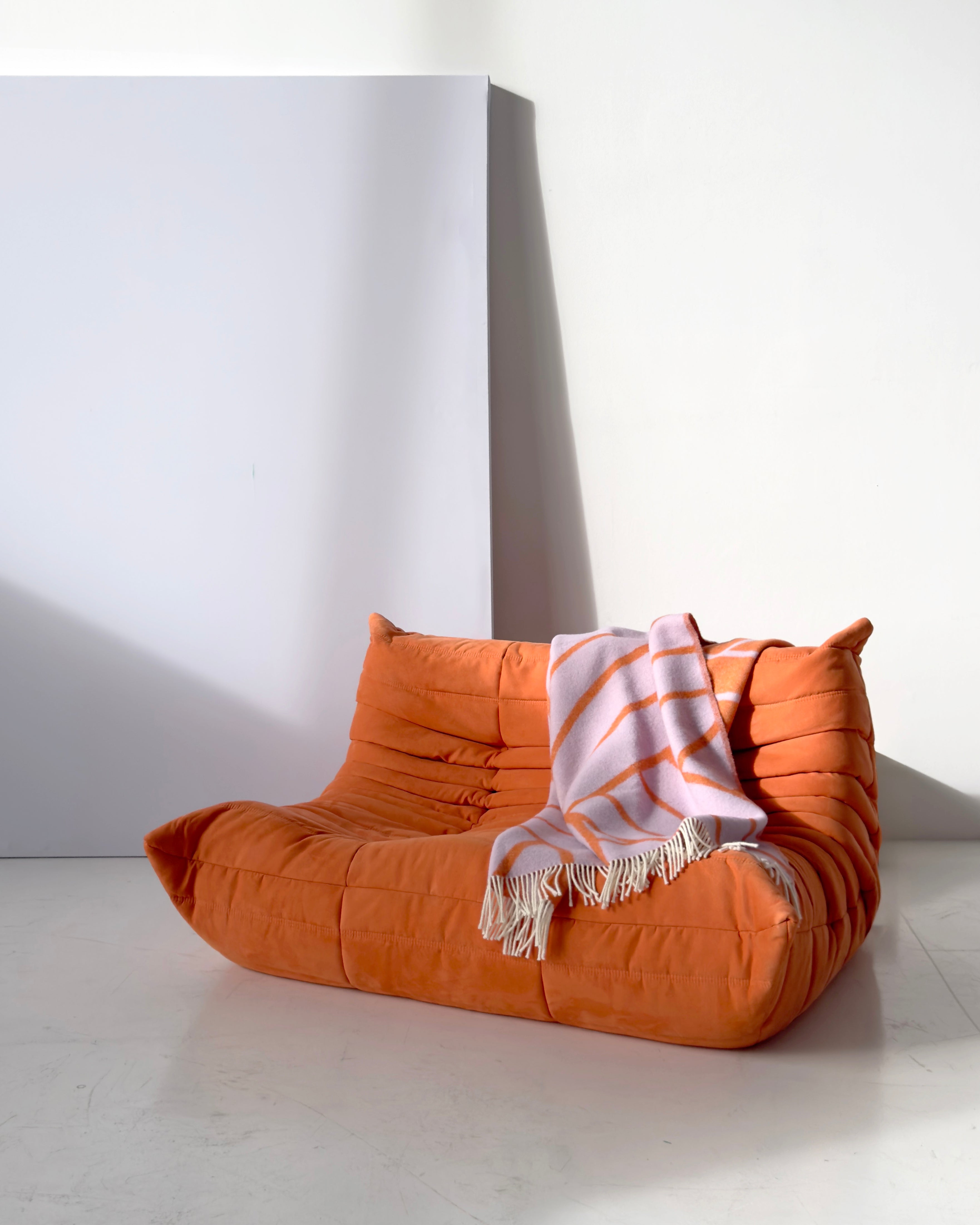 MAISON DEUX LINES BLANKET LILAC ORANGE