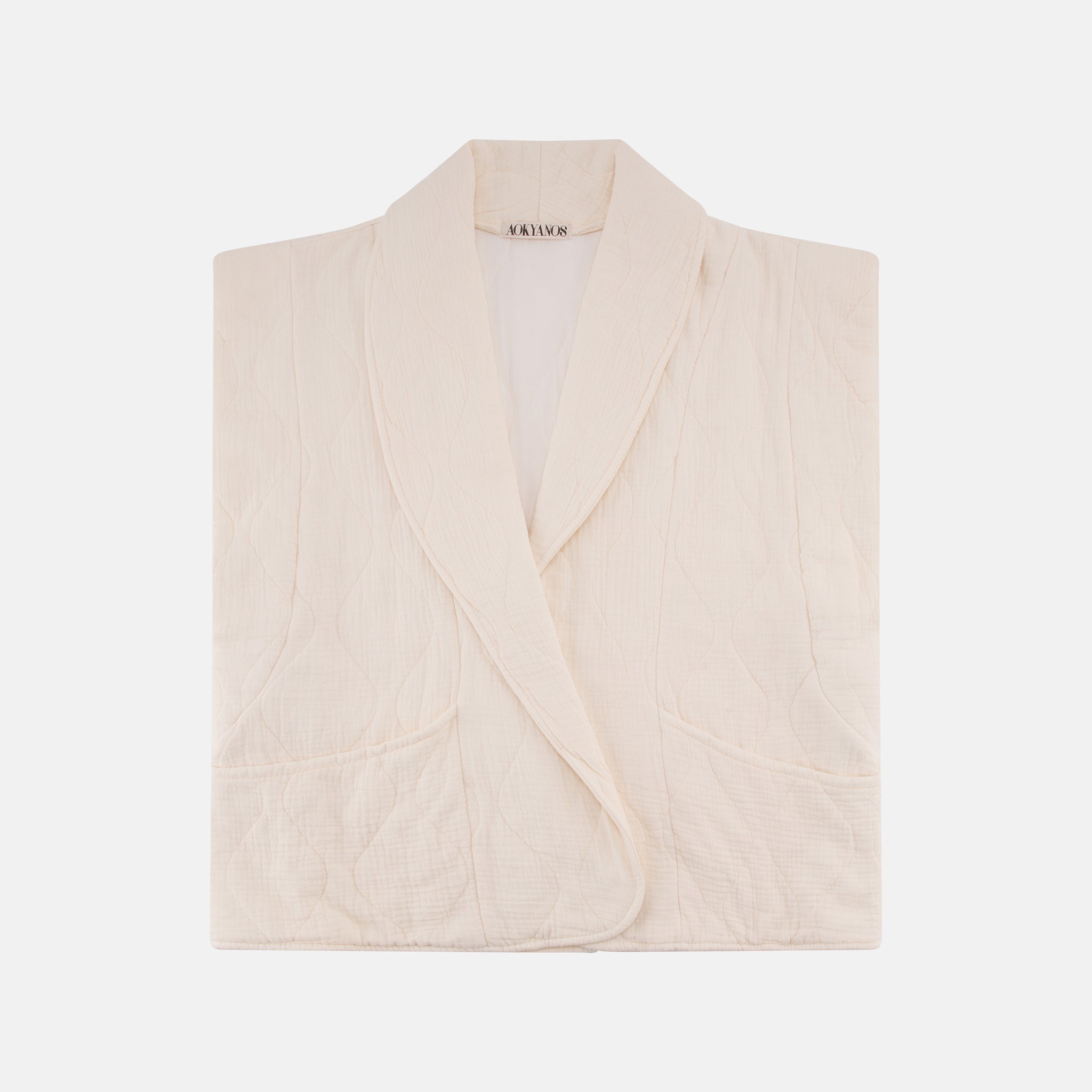 BROOKLYN1 SLEVELESS VEST PLAIN CREAM