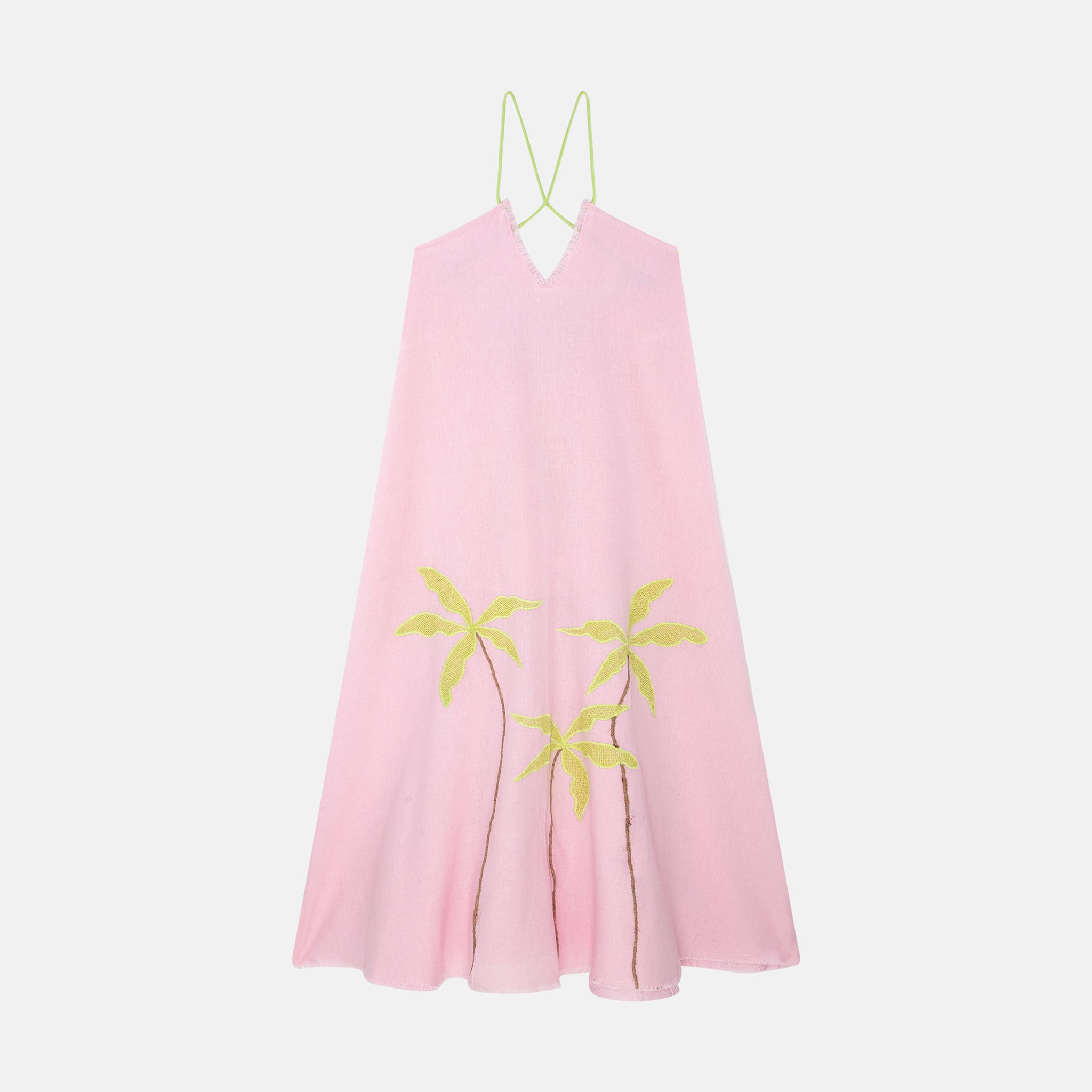 TROPICAL LONG PINK DRESS