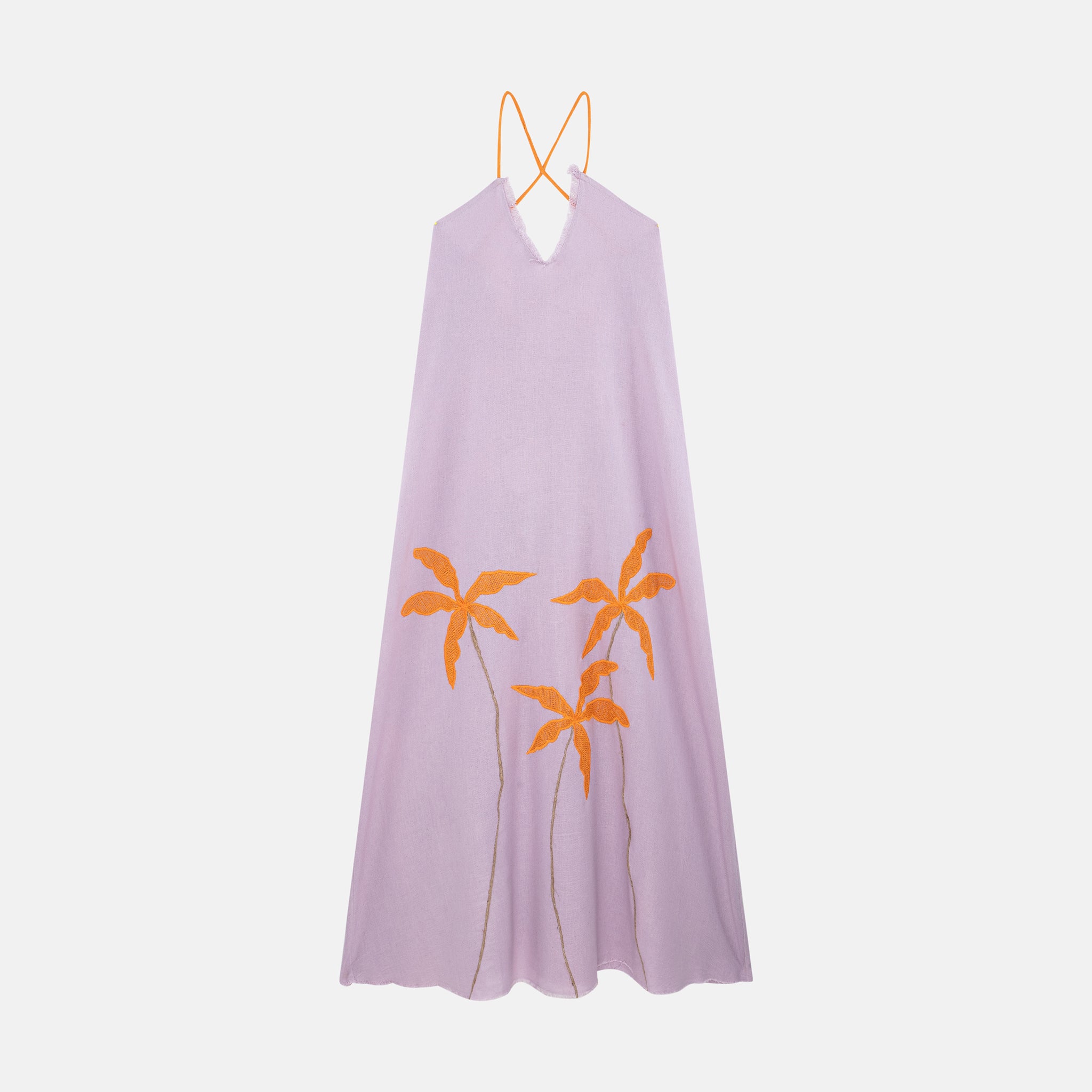 TROPICAL LONG LILAC DRESS