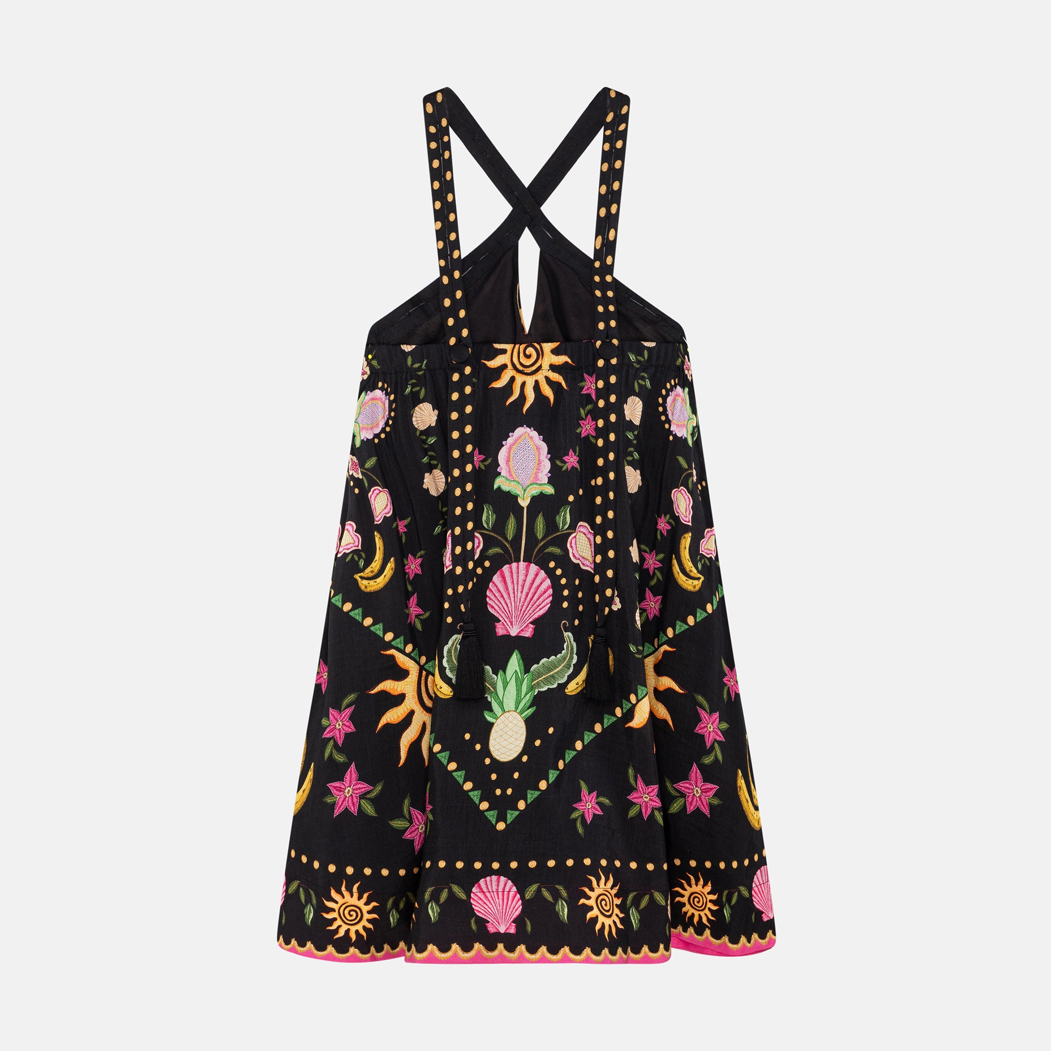 Aida Mini-Seashell Black Short Dress