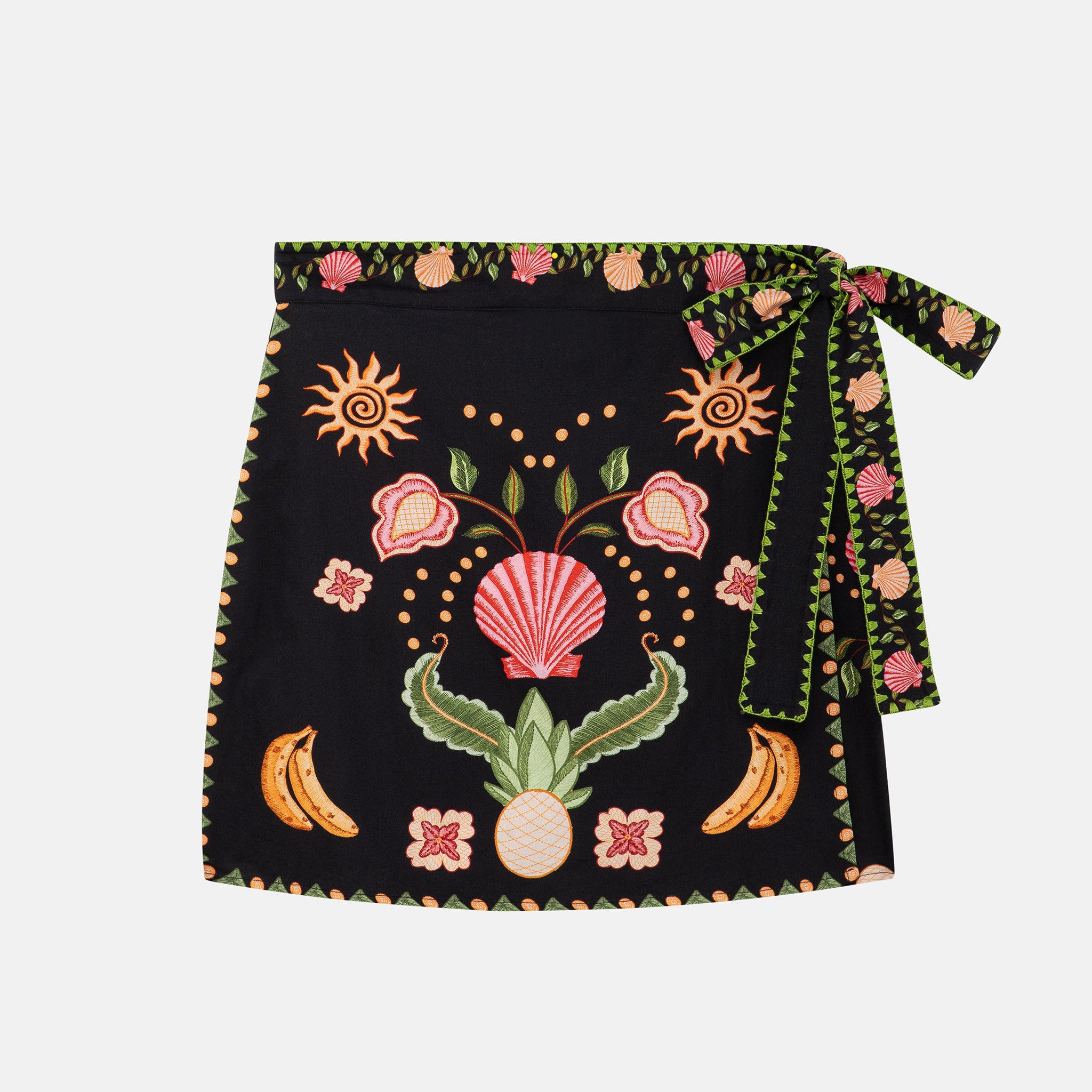 Wrap me round skirt-Seashell Black