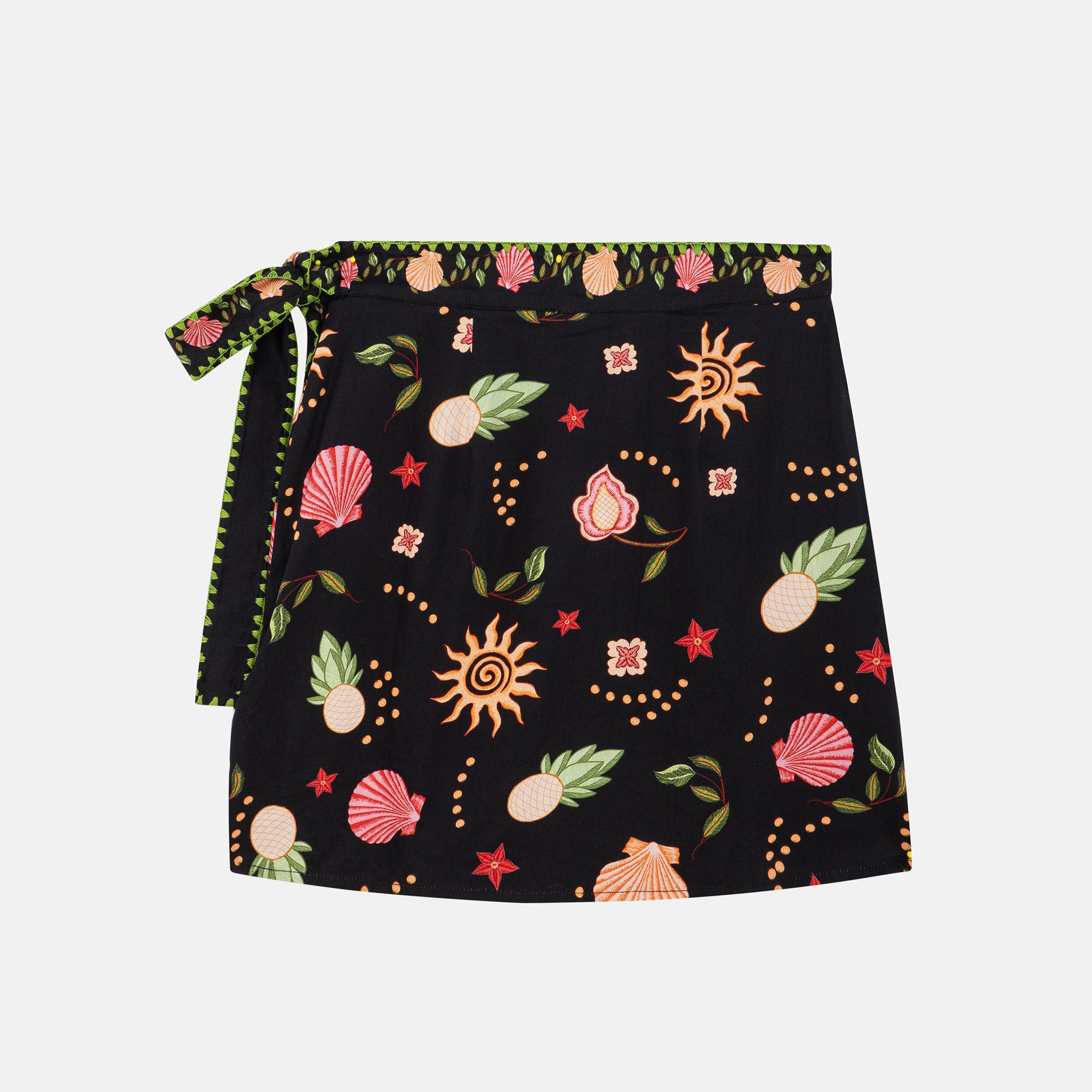 Wrap me round skirt-Seashell Black