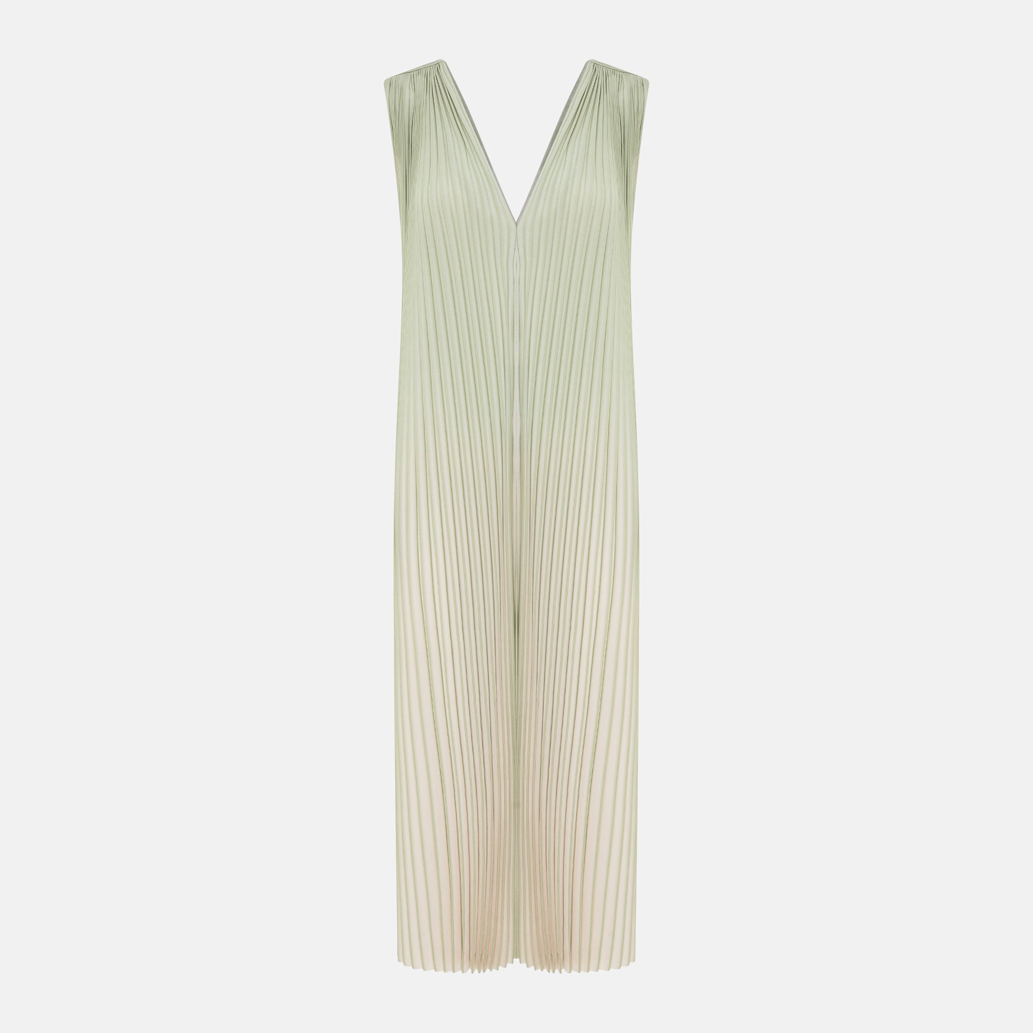 ANNALISA PLEATED LONG DRESS MINT/WHITE