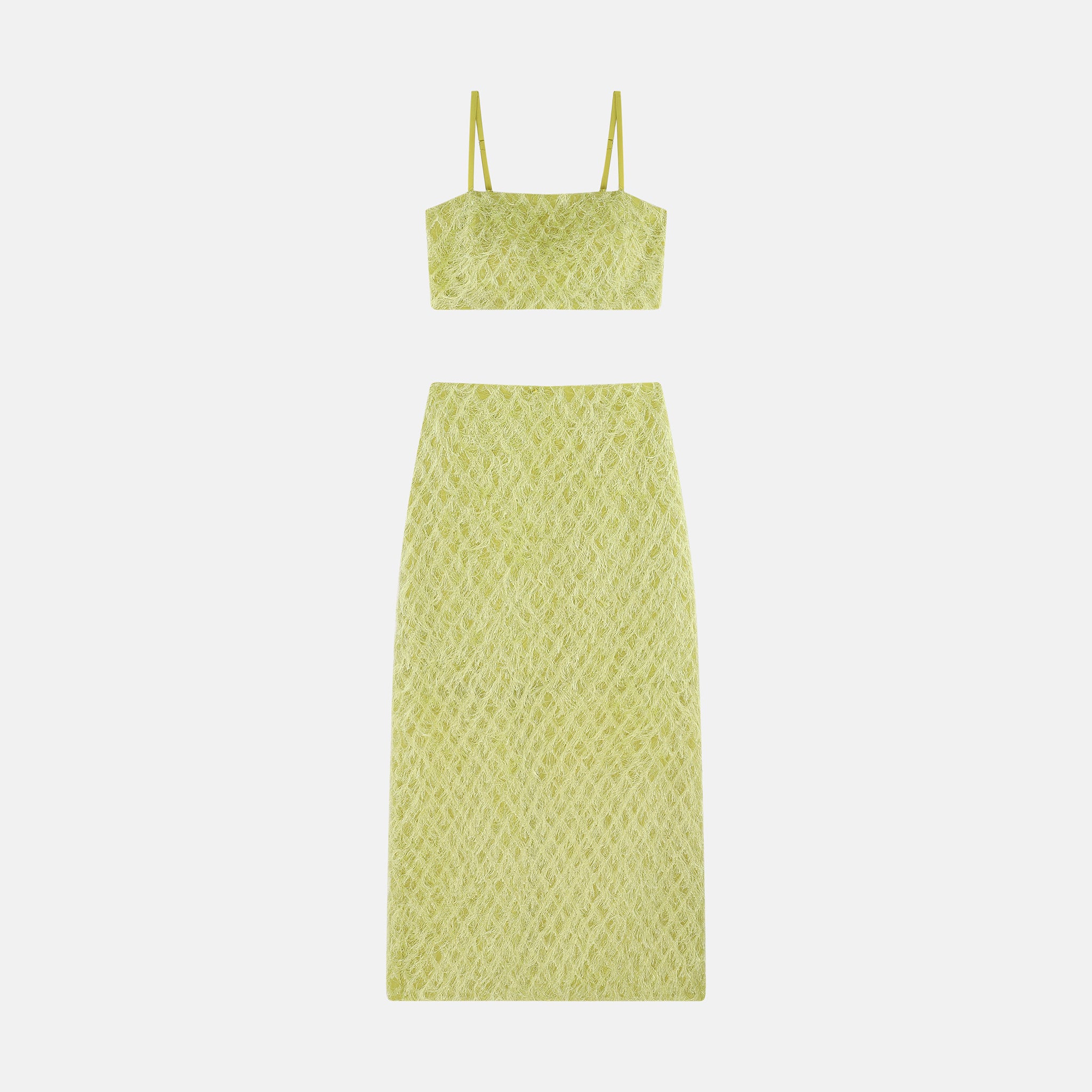 CHLOE FRINGES SET LIME