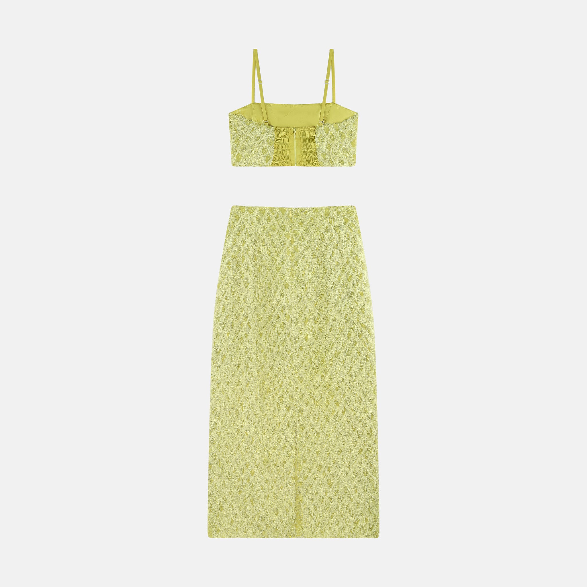 CHLOE FRINGES SET LIME