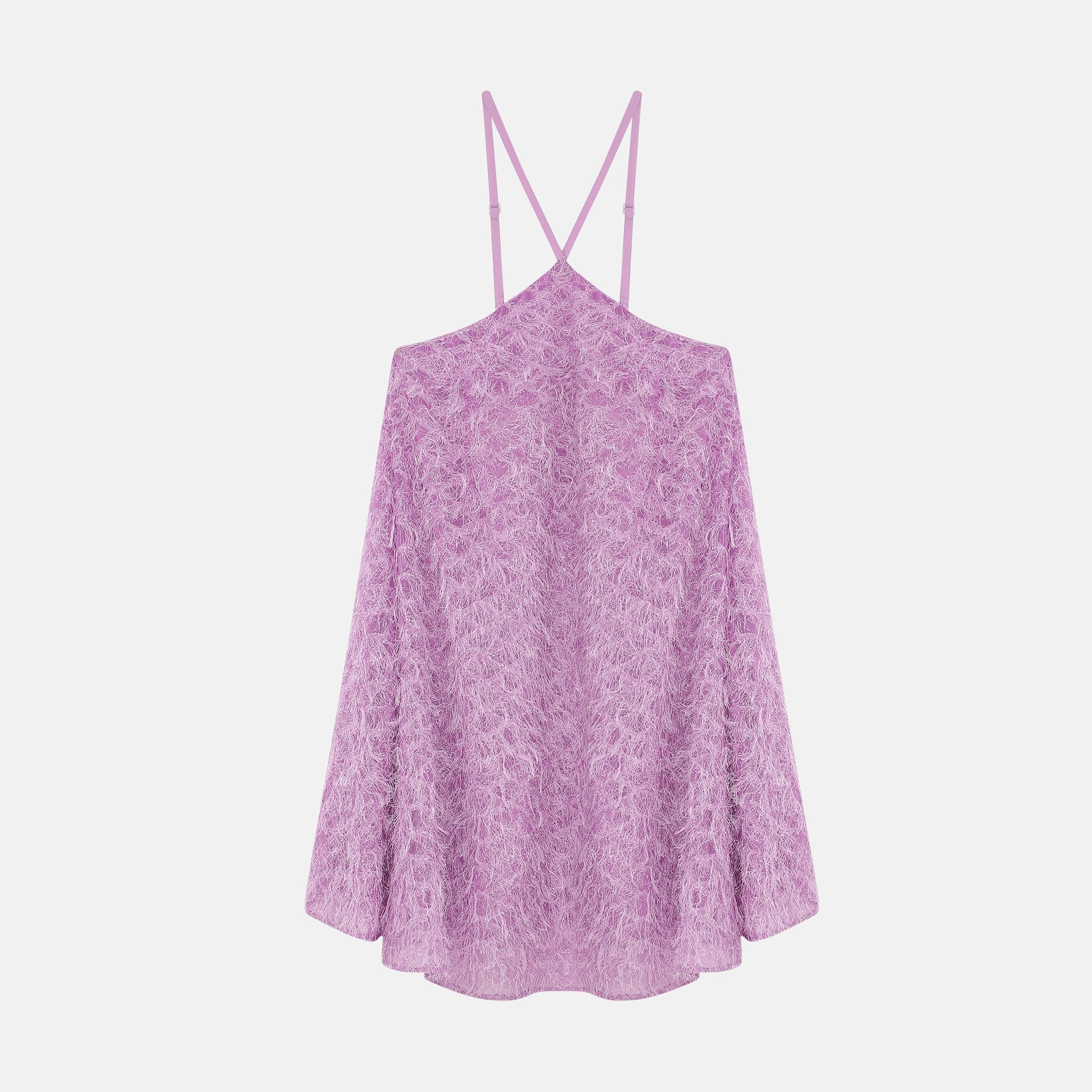 CELINE FRINGES SHORT DRESS LILAC