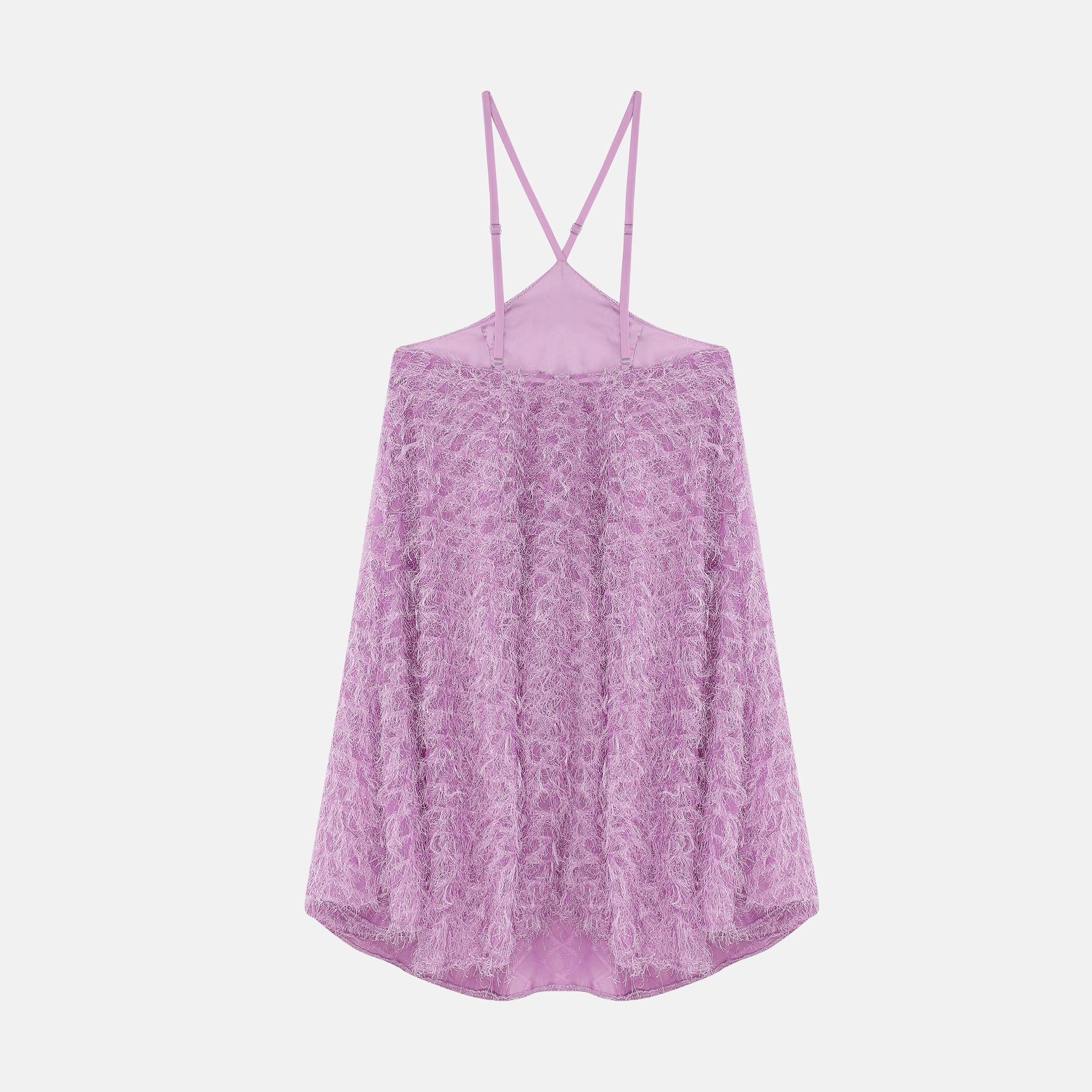 CELINE FRINGES SHORT DRESS LILAC