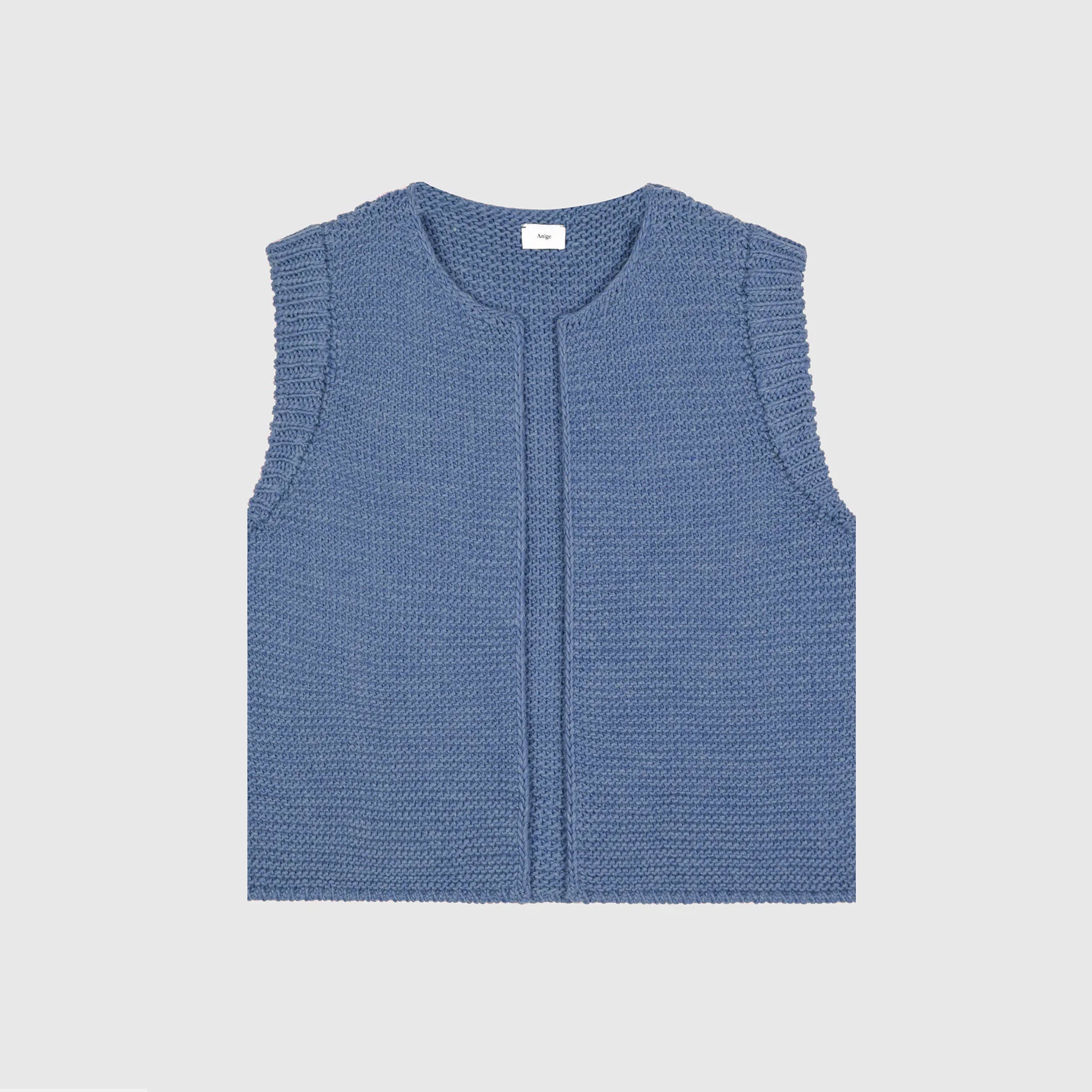 LEGRINGO SLEEVELESS CARDIGAN BLUE