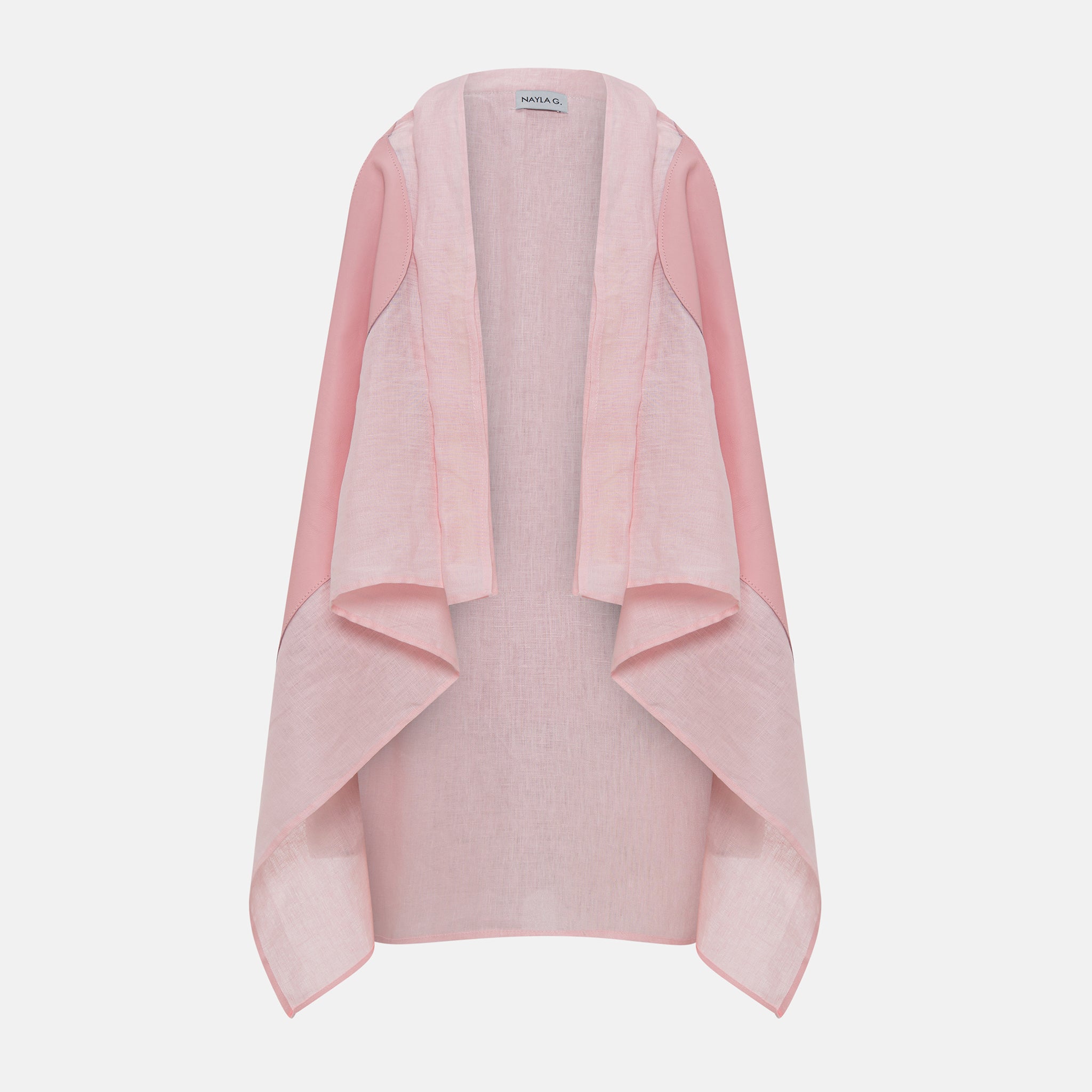 NAYLA LINEN LEATHER GILET PINK